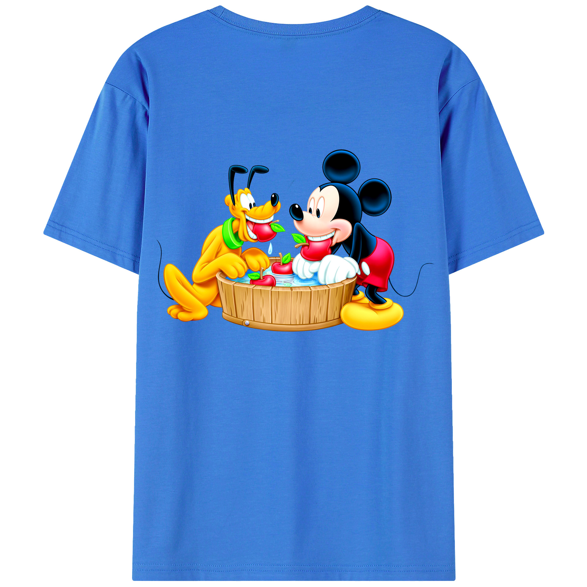 ミッキーマウス Mickey Mouse 綿100％ メンズ半袖Tシャツ（バックプリント） 通気性