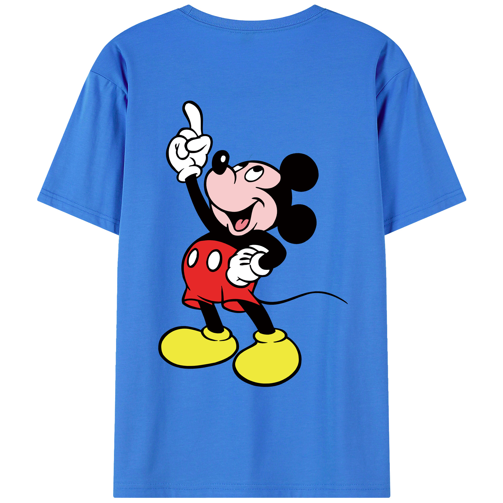 ミッキーマウス Mickey Mouse 綿100％ メンズ半袖Tシャツ（バックプリント） 通気性