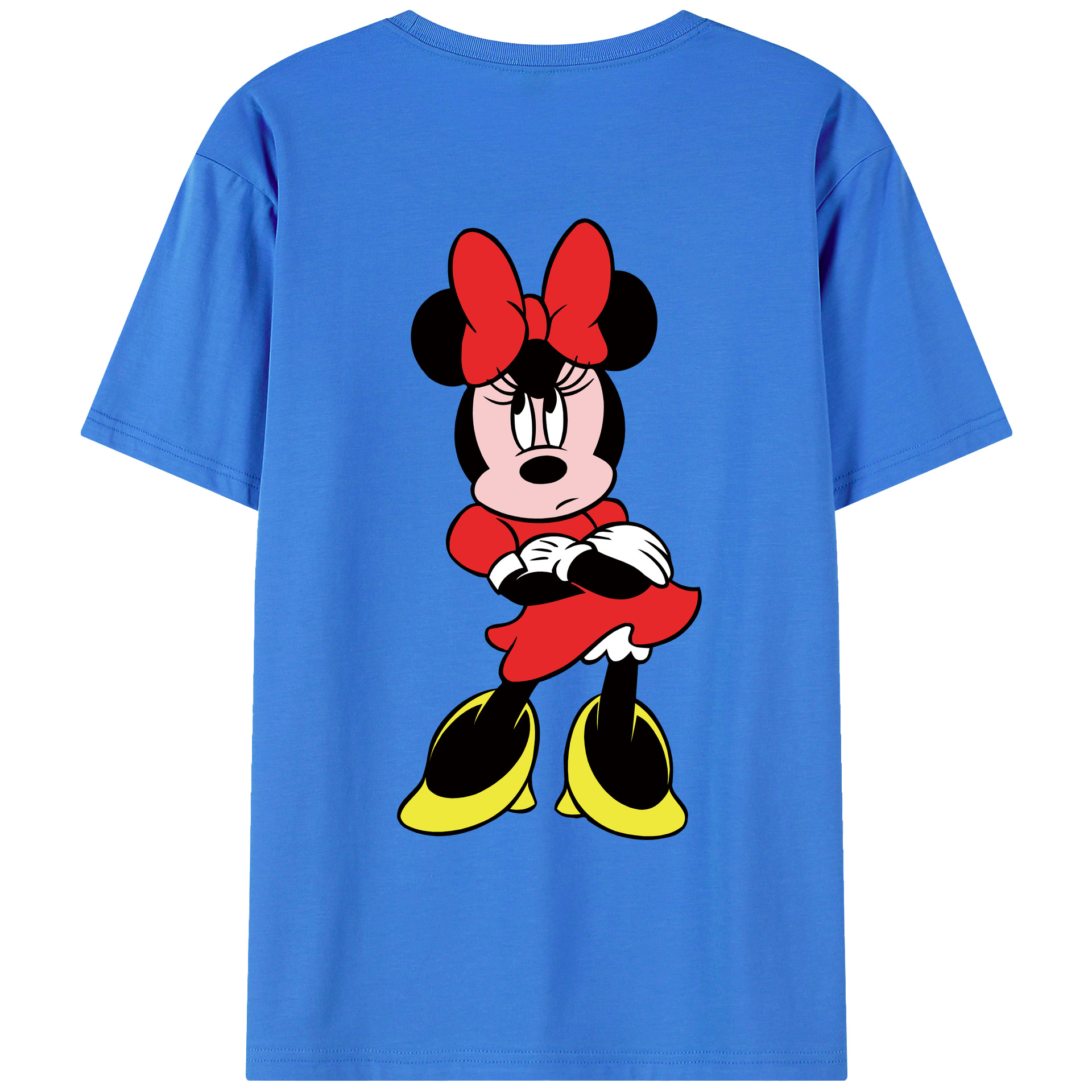 ミッキーマウス Mickey Mouse 綿100％ メンズ半袖Tシャツ（バックプリント） 通気性