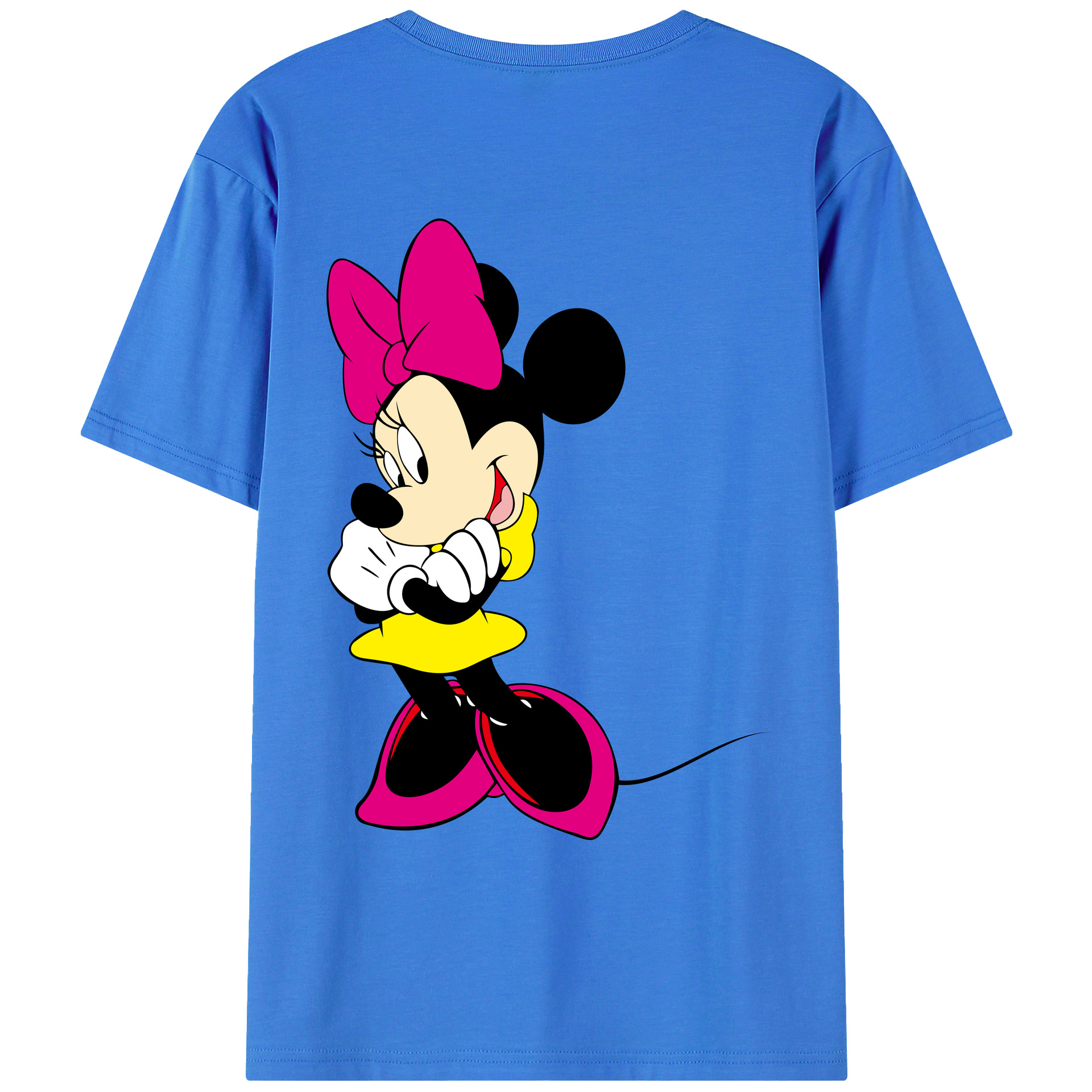 ミッキーマウス Mickey Mouse 綿100％ メンズ半袖Tシャツ（バックプリント） 通気性
