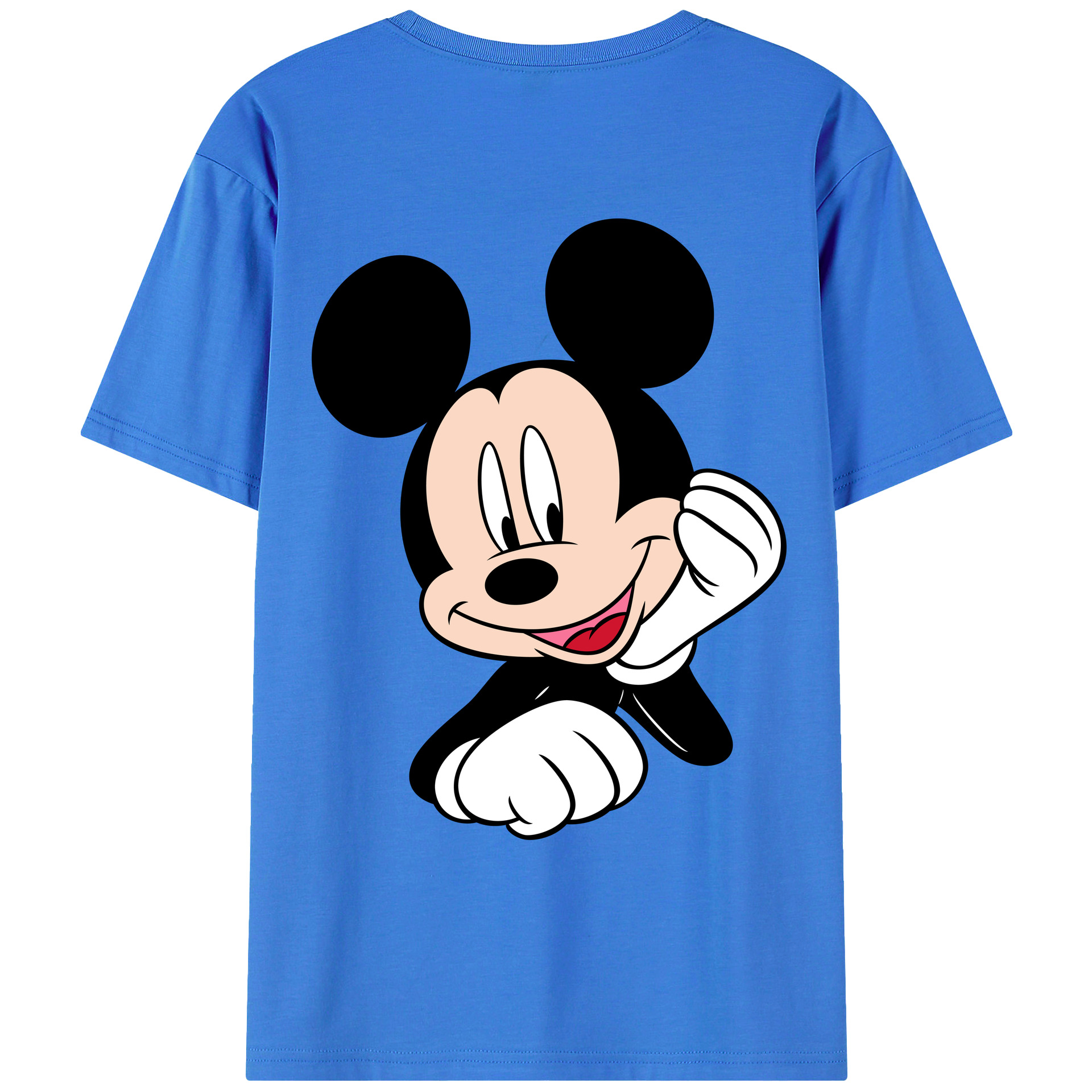 ミッキーマウス Mickey Mouse 綿100％ メンズ半袖Tシャツ（バックプリント） 通気性
