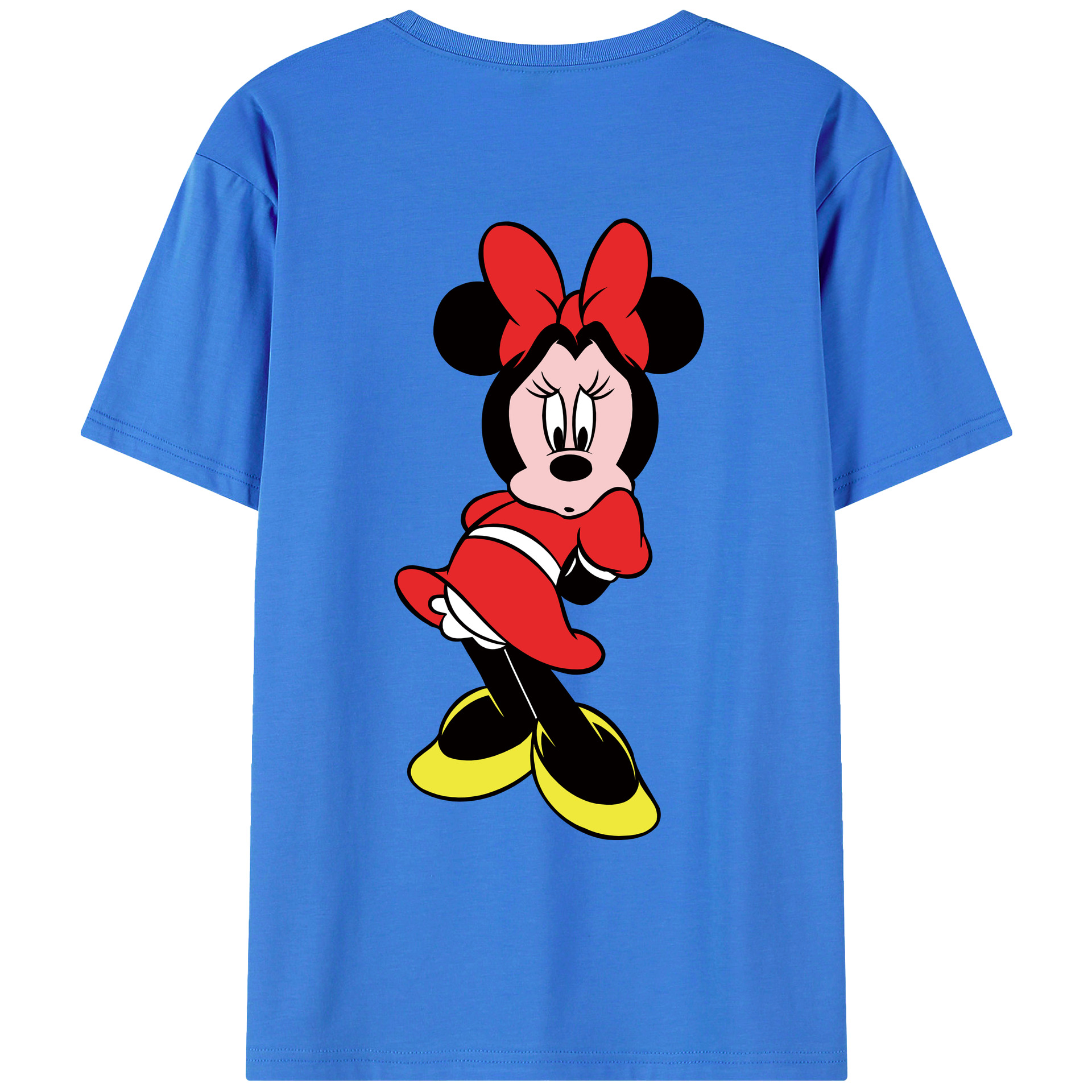 ミッキーマウス Mickey Mouse 綿100％ メンズ半袖Tシャツ（バックプリント） 通気性
