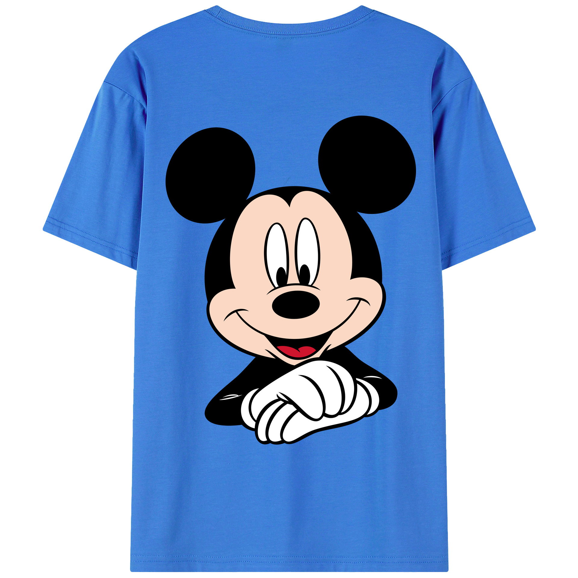 ミッキーマウス Mickey Mouse 綿100％ メンズ半袖Tシャツ（バックプリント） 通気性