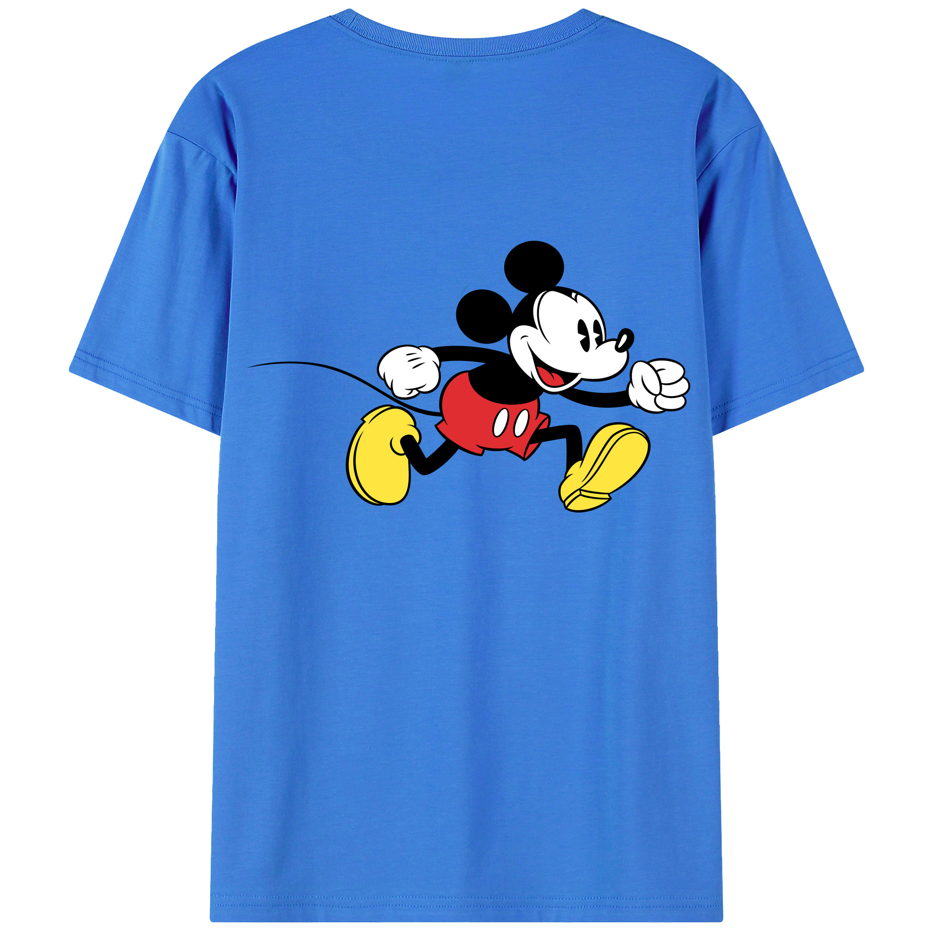 （画像用） ミッキーマウス Mickey Mouse 綿100％ メンズ半袖Tシャツ（バックプリント） 通気性