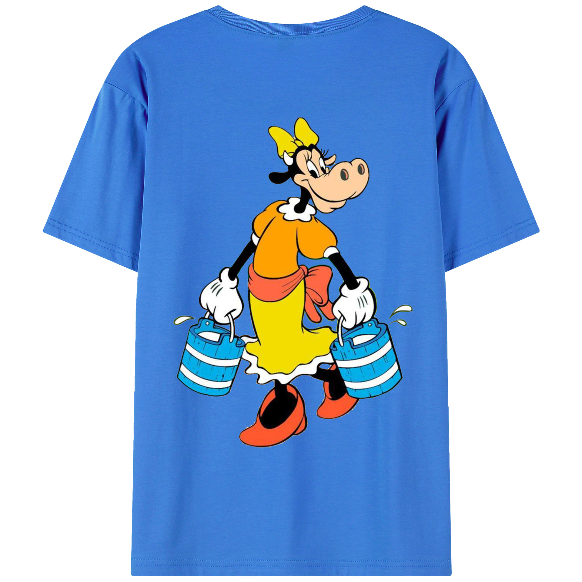 ミッキーマウス Mickey Mouse 綿100％ メンズ半袖Tシャツ（バックプリント） 通気性