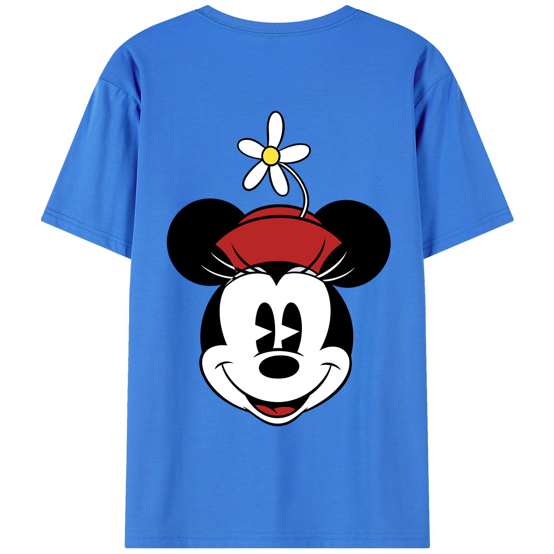 ミッキーマウス Mickey Mouse 綿100％ メンズ半袖Tシャツ（バックプリント） 通気性