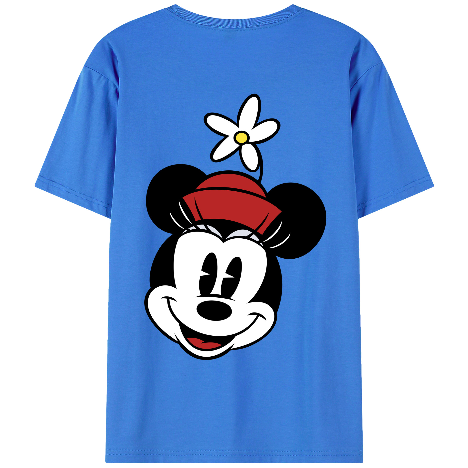 ミッキーマウス Mickey Mouse 綿100％ メンズ半袖Tシャツ（バックプリント） 通気性