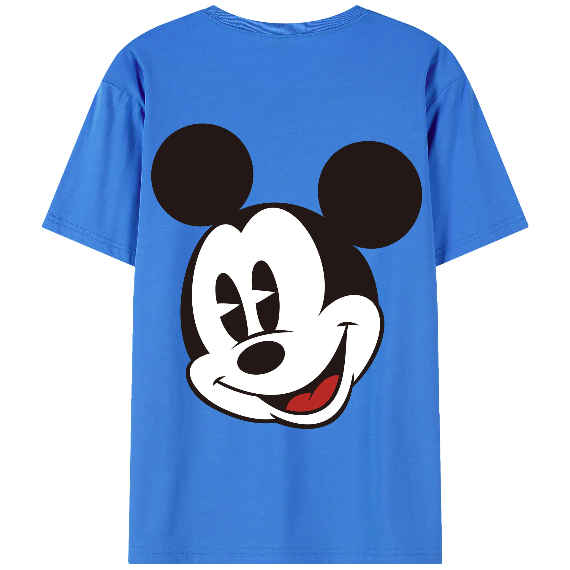 ミッキーマウス Mickey Mouse 綿100％ メンズ半袖Tシャツ（バックプリント） 通気性