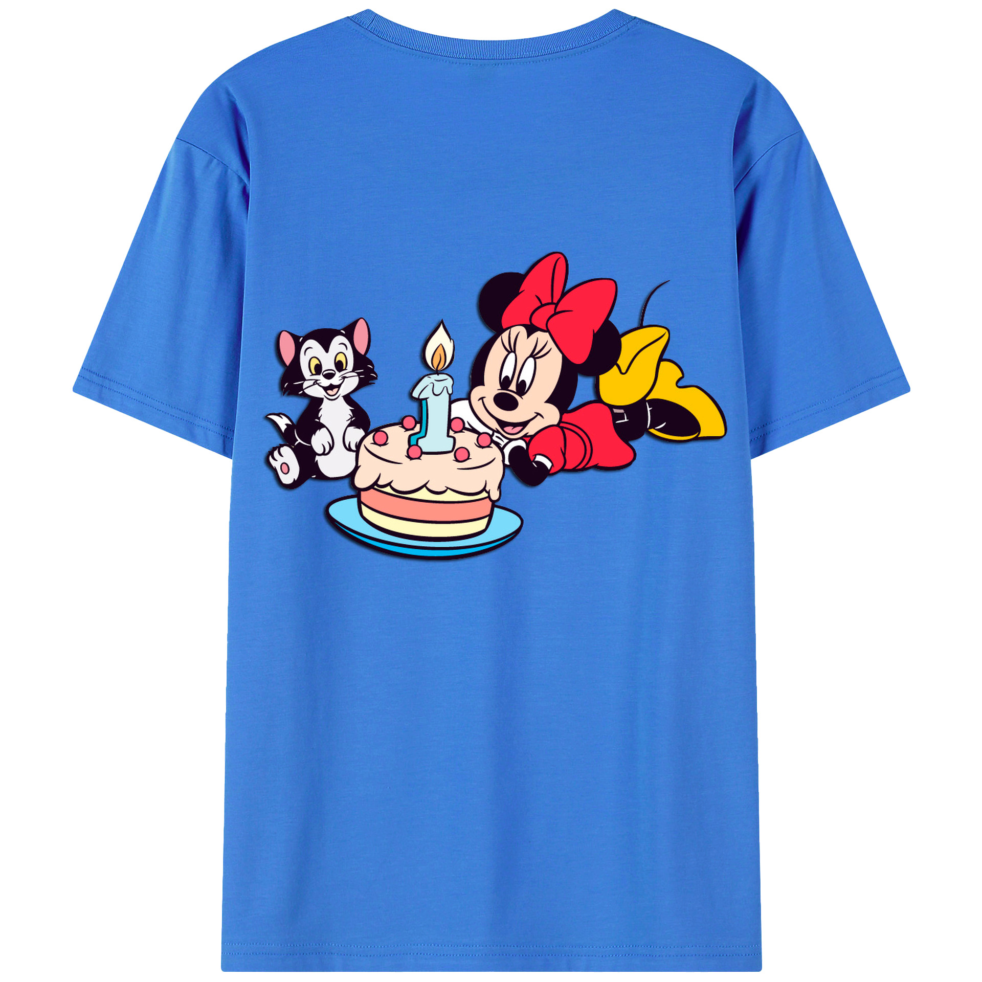 ミッキーマウス Mickey Mouse 綿100％ メンズ半袖Tシャツ（バックプリント） 通気性