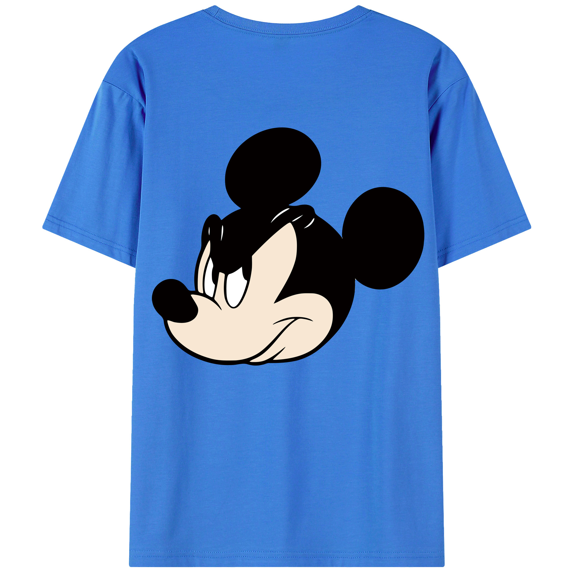 ミッキーマウス Mickey Mouse 綿100％ メンズ半袖Tシャツ（バックプリント） 通気性