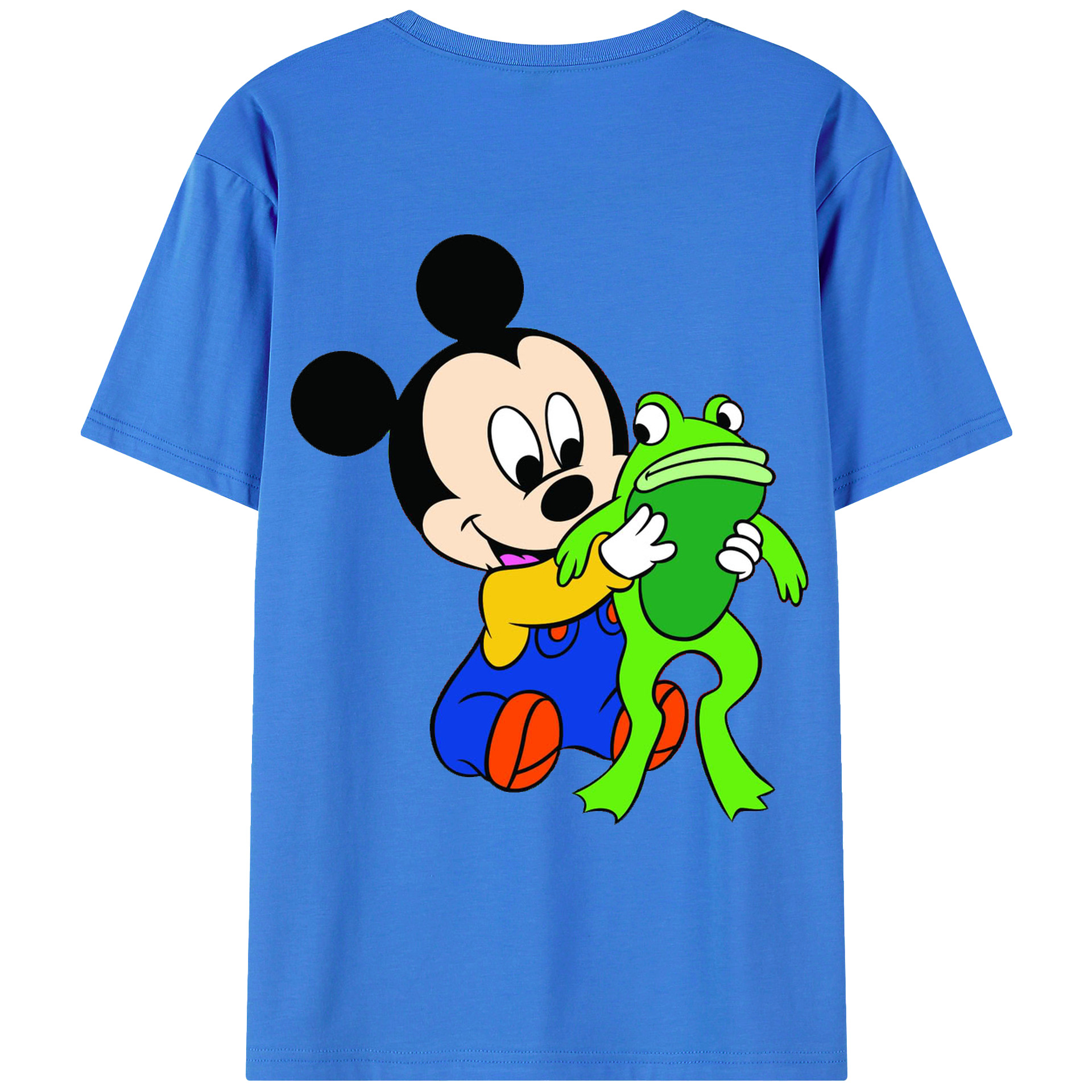 ミッキーマウス Mickey Mouse 綿100％ メンズ半袖Tシャツ（バックプリント） 通気性