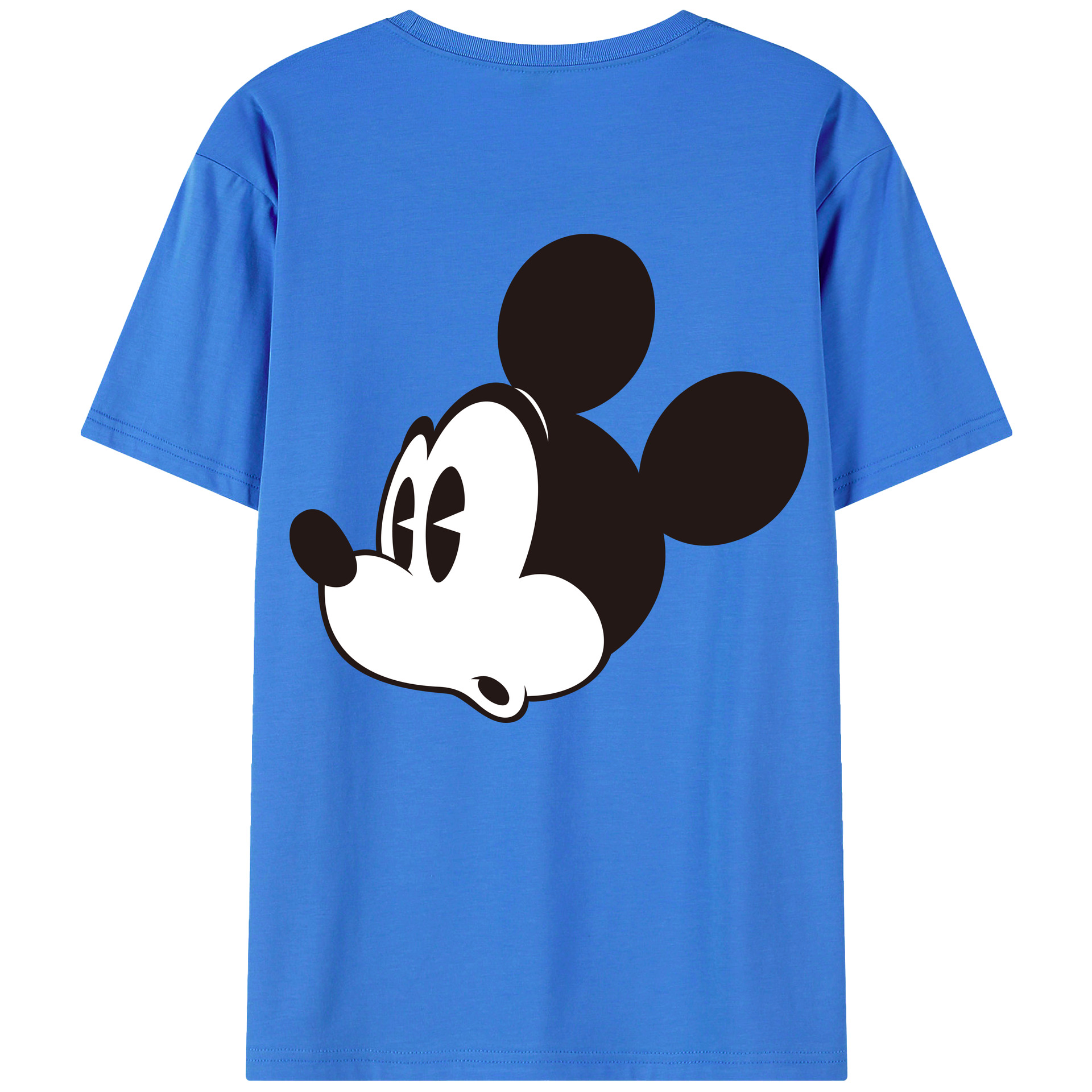 ミッキーマウス Mickey Mouse 綿100％ メンズ半袖Tシャツ（バックプリント） 通気性