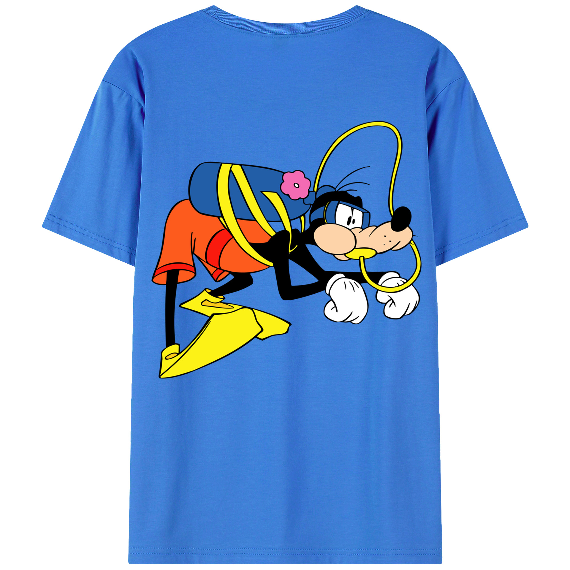 ミッキーマウス Mickey Mouse 綿100％ メンズ半袖Tシャツ（バックプリント） 通気性