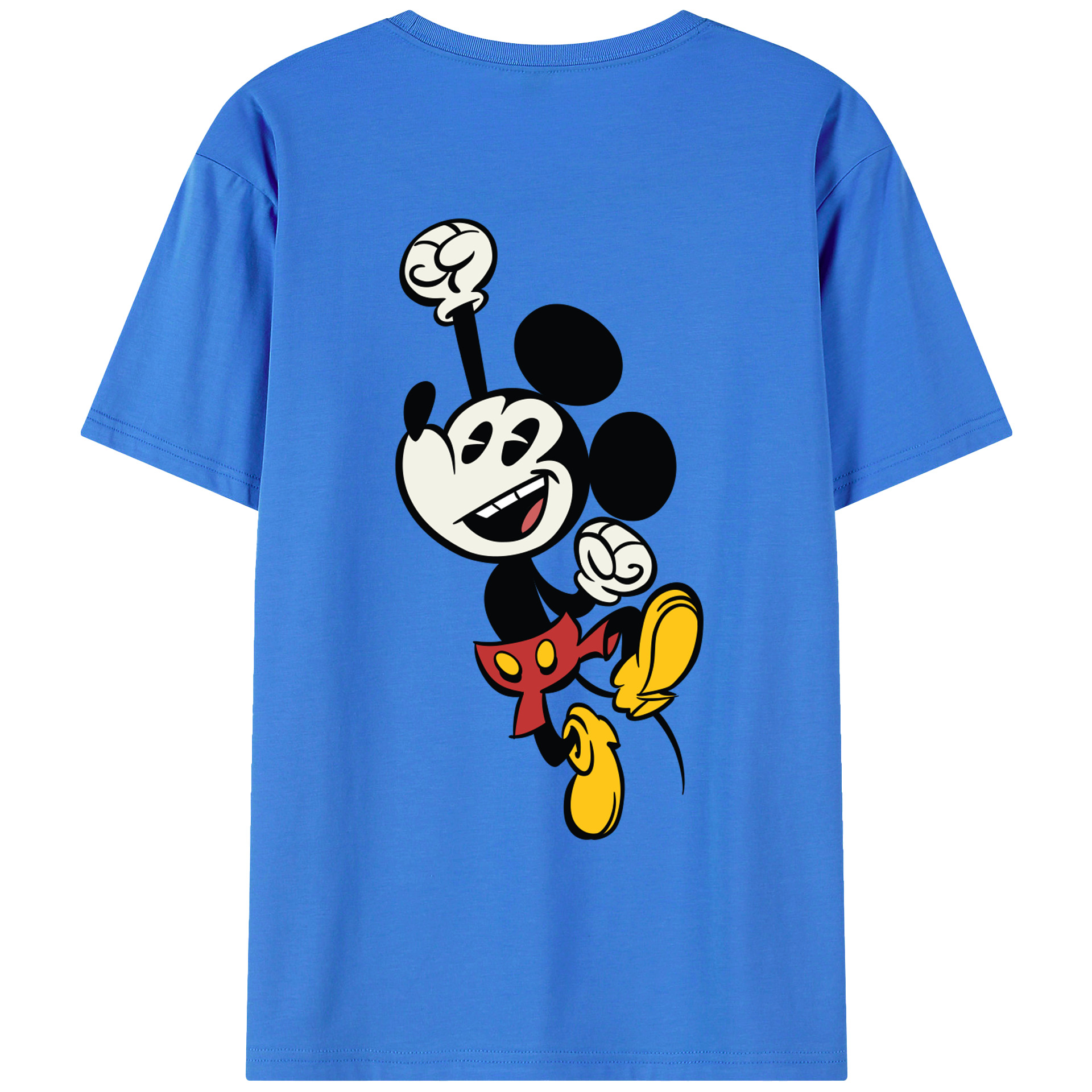 ミッキーマウス Mickey Mouse 綿100％ メンズ半袖Tシャツ（バックプリント） 通気性