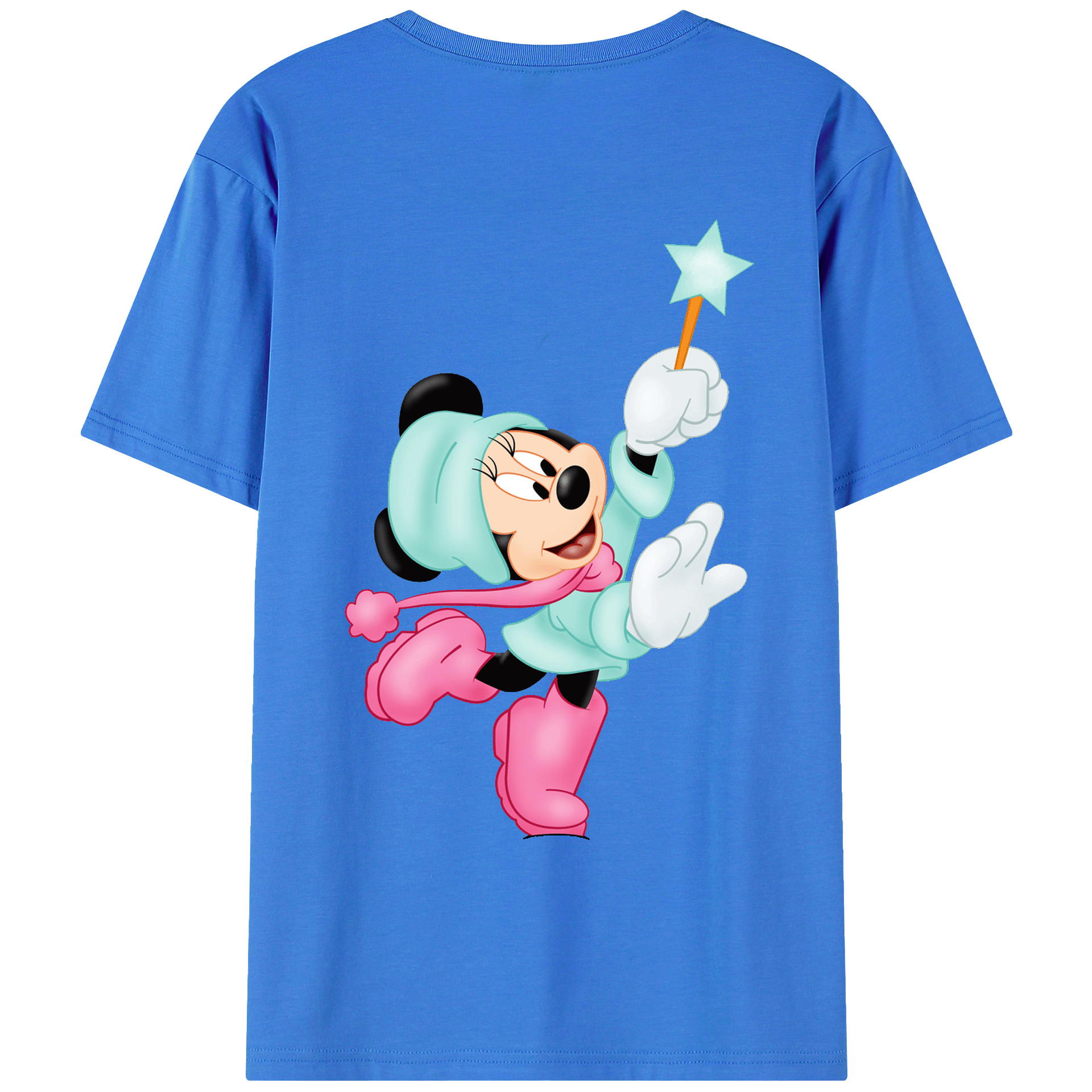ミッキーマウス Mickey Mouse 綿100％ メンズ半袖Tシャツ（バックプリント） 通気性