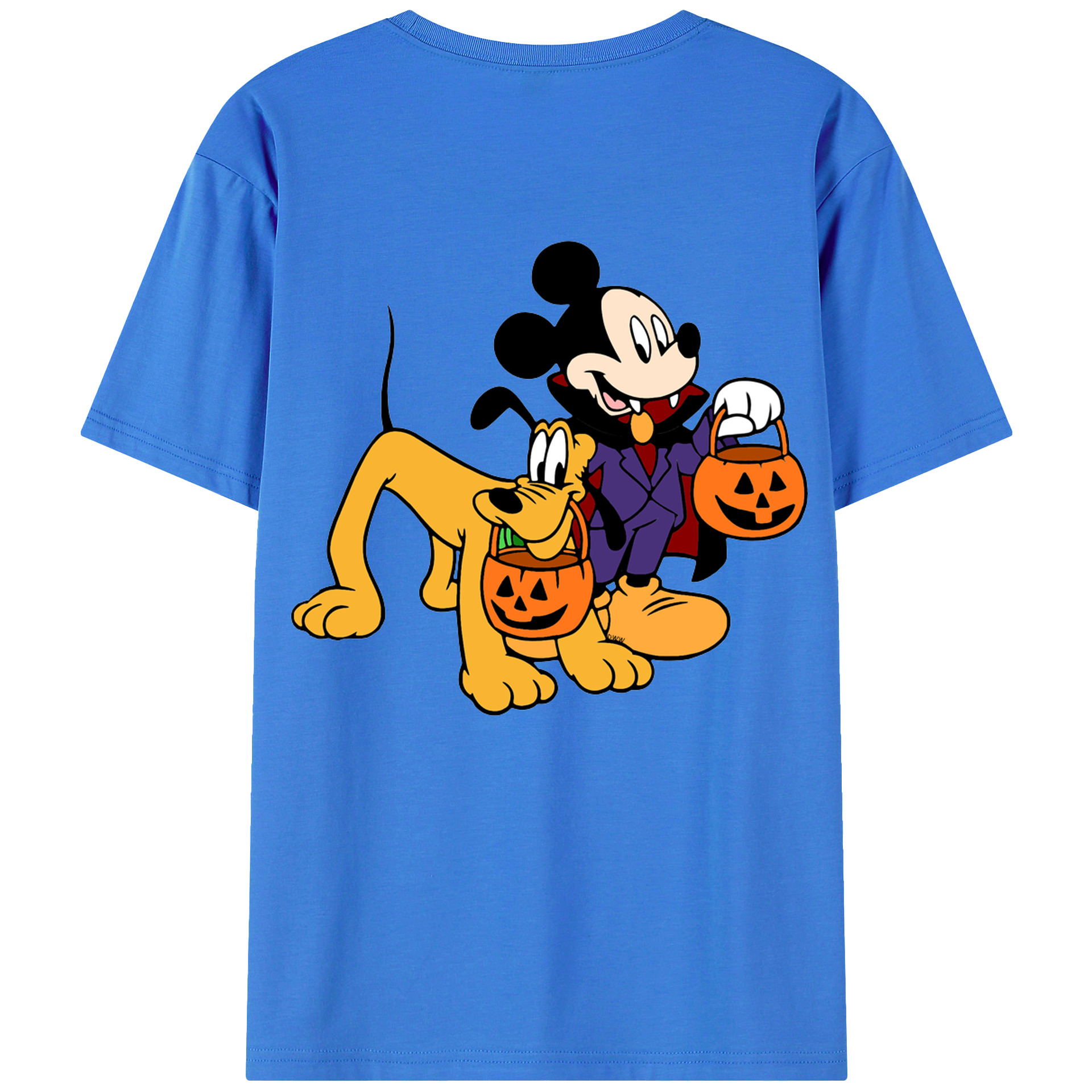 ミッキーマウス Mickey Mouse 綿100％ メンズ半袖Tシャツ（バックプリント） 通気性