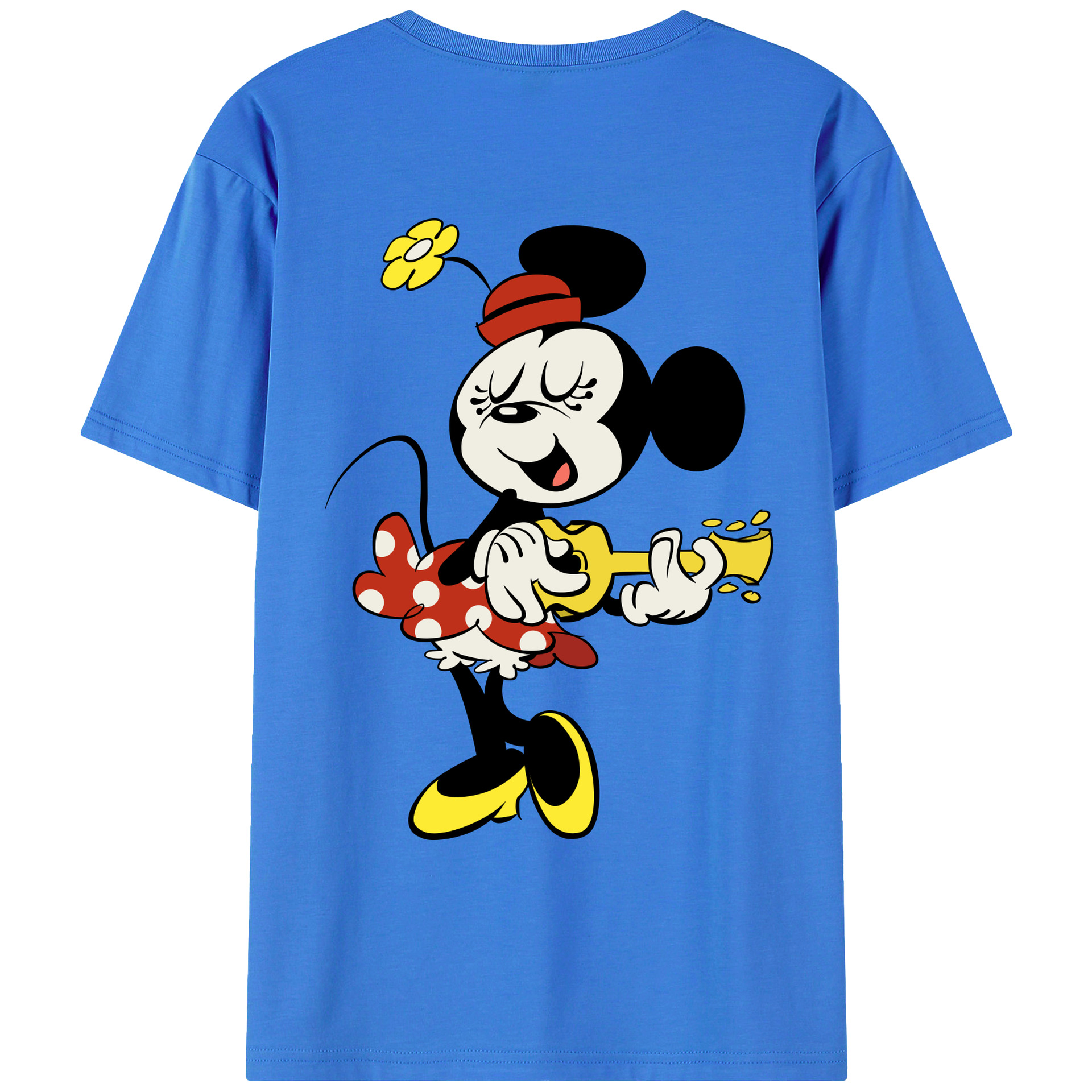 ミッキーマウス Mickey Mouse 綿100％ メンズ半袖Tシャツ（バックプリント） 通気性