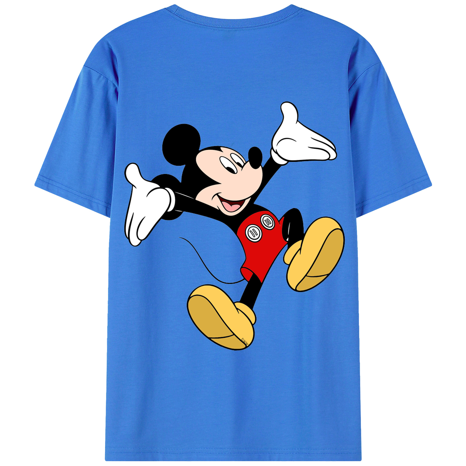 ミッキーマウス Mickey Mouse 綿100％ メンズ半袖Tシャツ（バックプリント） 通気性