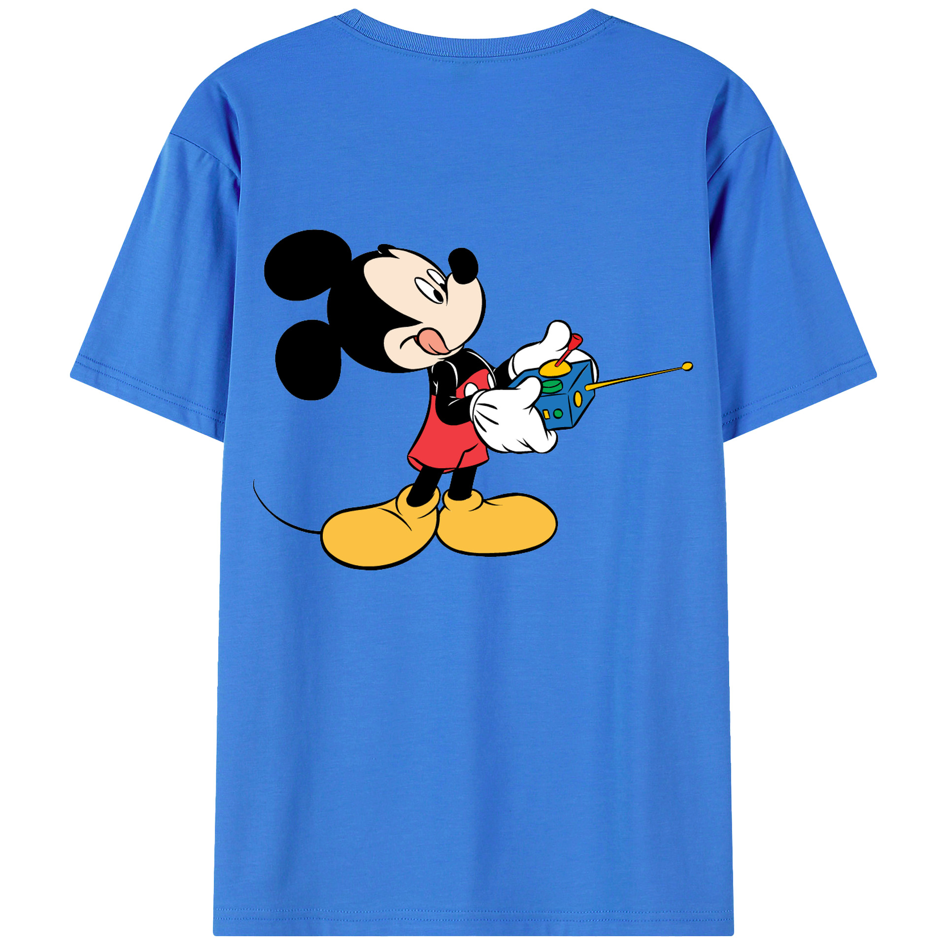 ミッキーマウス Mickey Mouse 綿100％ メンズ半袖Tシャツ（バックプリント） 通気性
