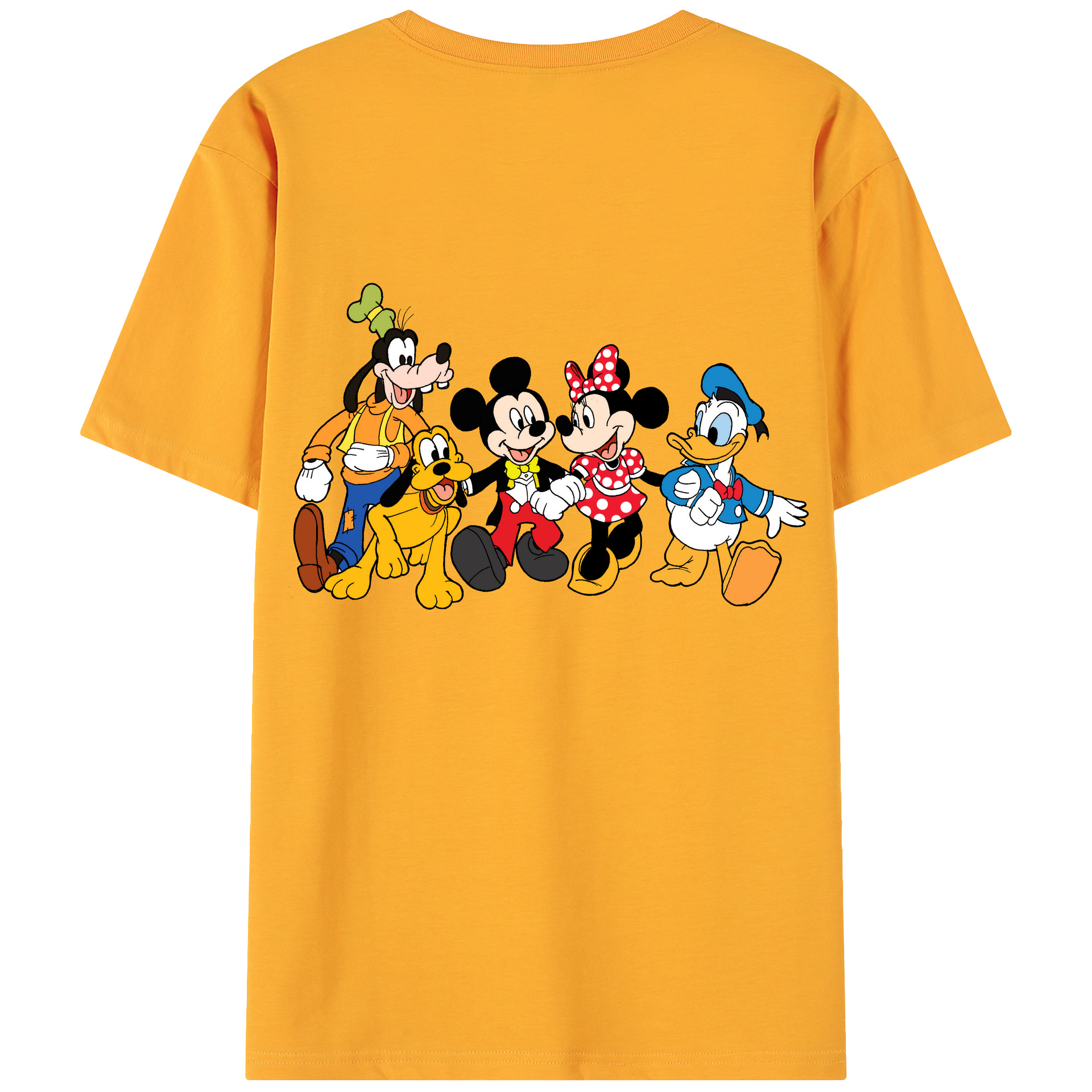 （画像用） ミッキーマウス Mickey Mouse 綿100％ メンズ半袖Tシャツ（バックプリント） 通気性