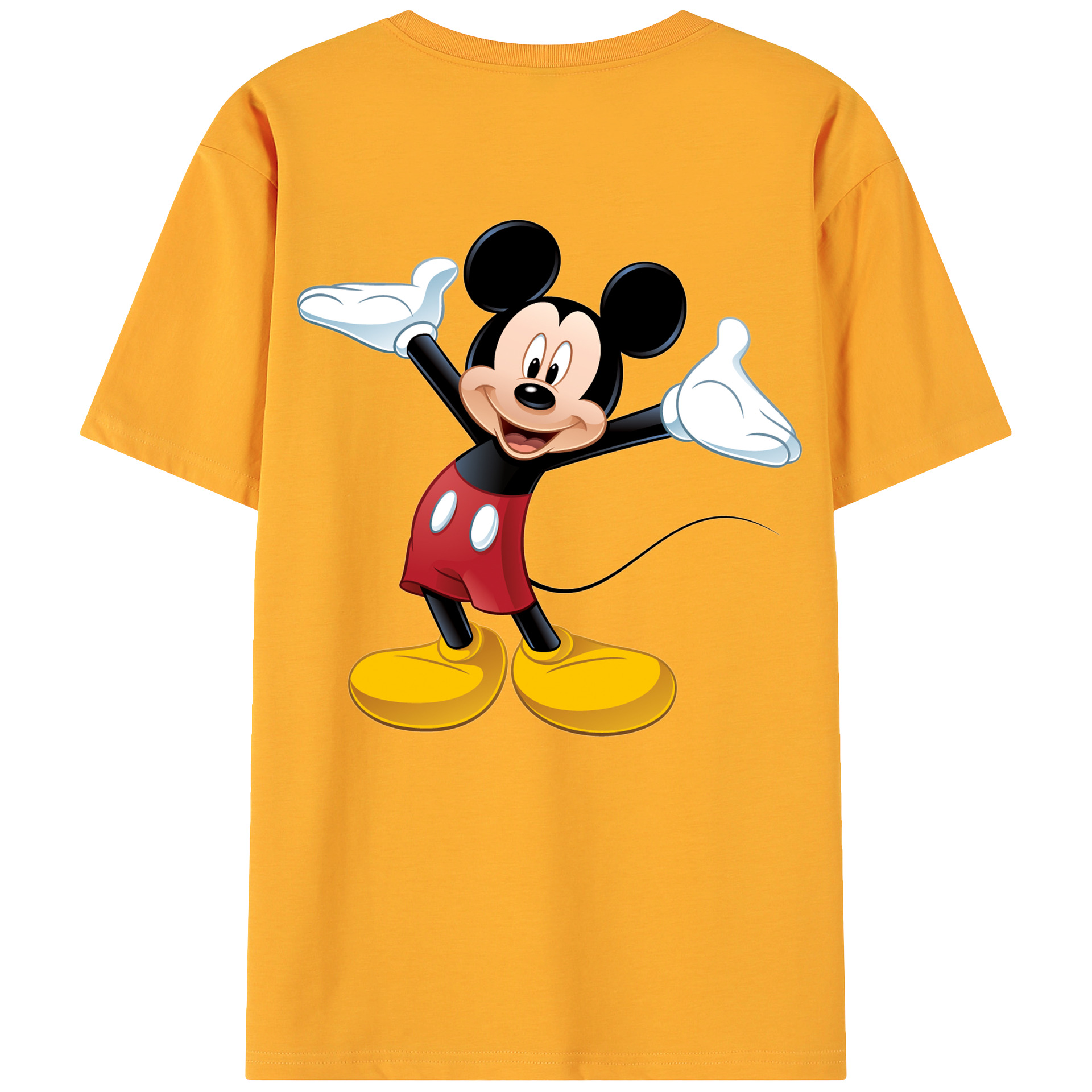 （画像用） ミッキーマウス Mickey Mouse 綿100％ メンズ半袖Tシャツ（バックプリント） 通気性