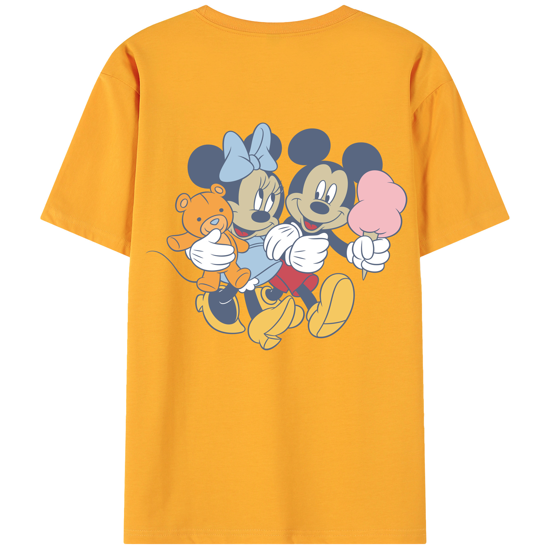 ミッキーマウス Mickey Mouse 綿100％ メンズ半袖Tシャツ（バックプリント） 通気性