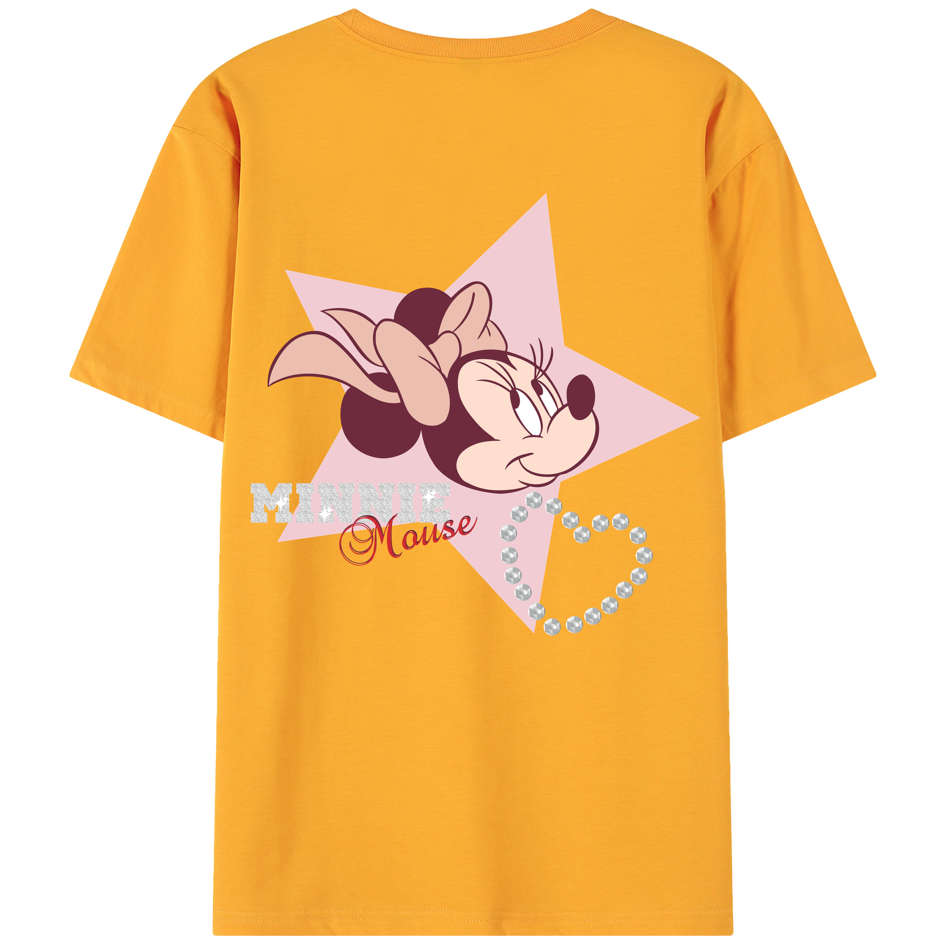 ミッキーマウス Mickey Mouse 綿100％ メンズ半袖Tシャツ（バックプリント） 通気性