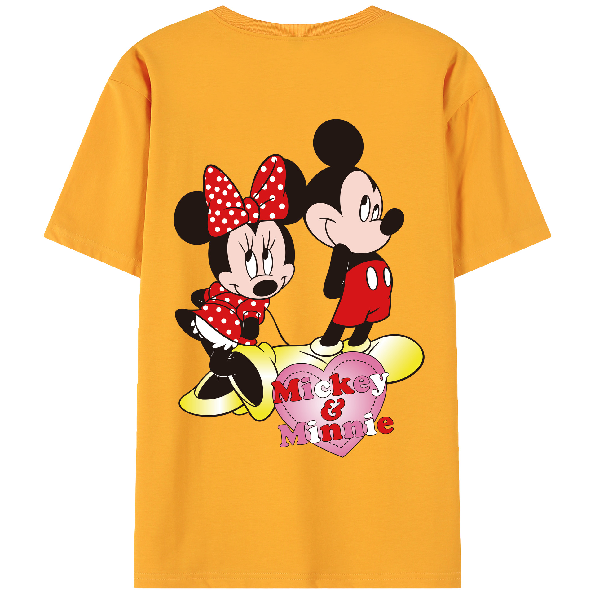 ミッキーマウス Mickey Mouse 綿100％ メンズ半袖Tシャツ（バックプリント） 通気性