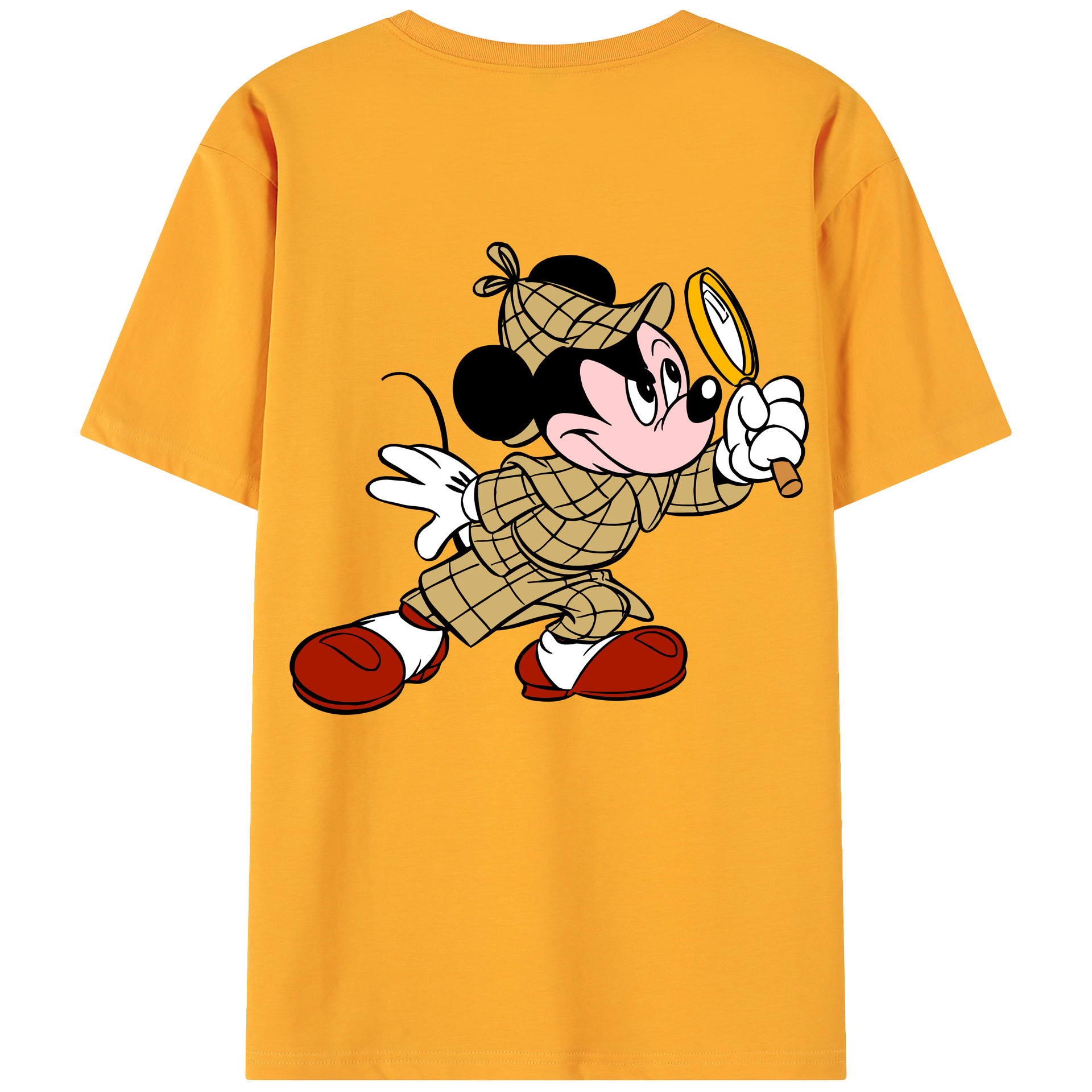 ミッキーマウス Mickey Mouse 綿100％ メンズ半袖Tシャツ（バックプリント） 通気性