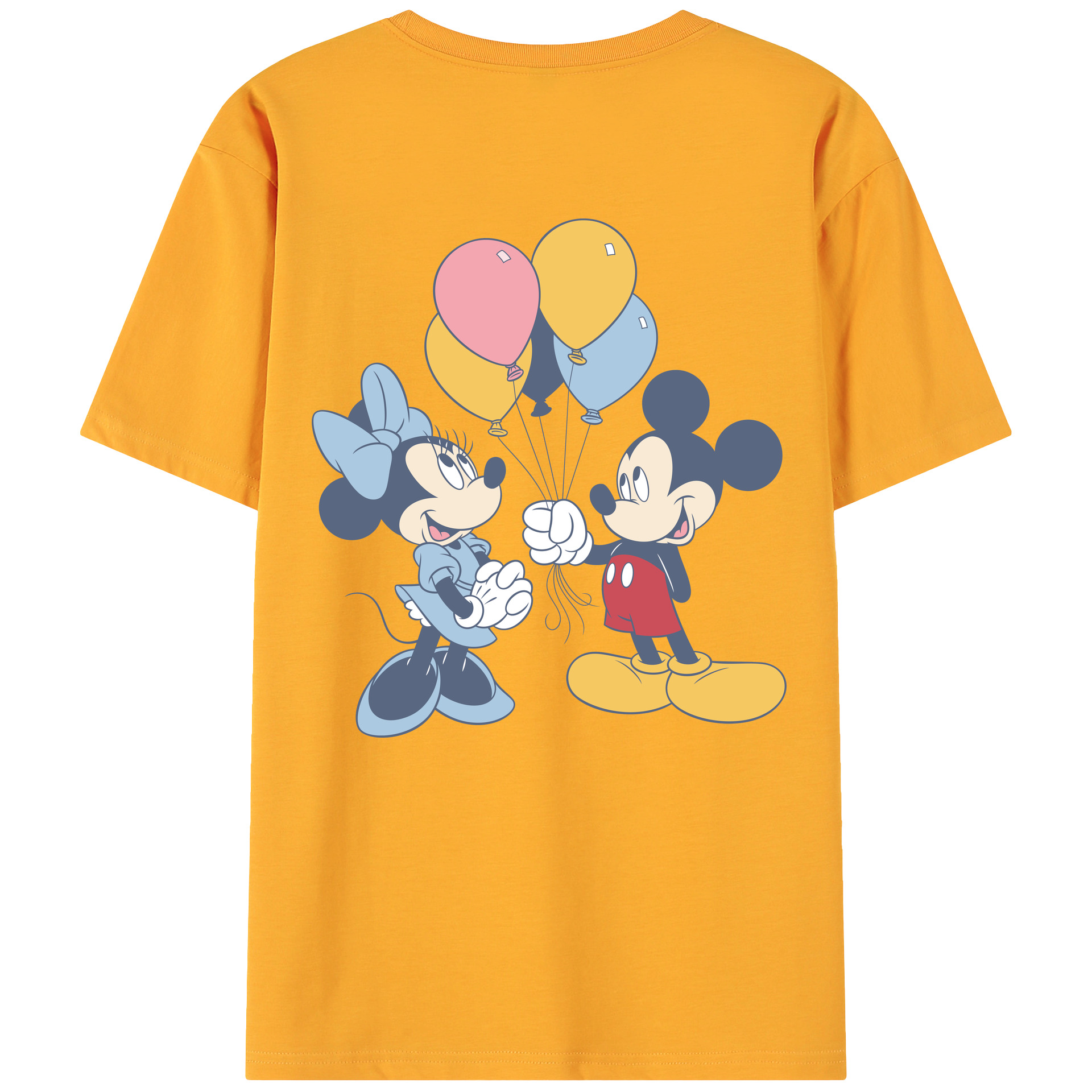 ミッキーマウス Mickey Mouse 綿100％ メンズ半袖Tシャツ（バックプリント） 通気性