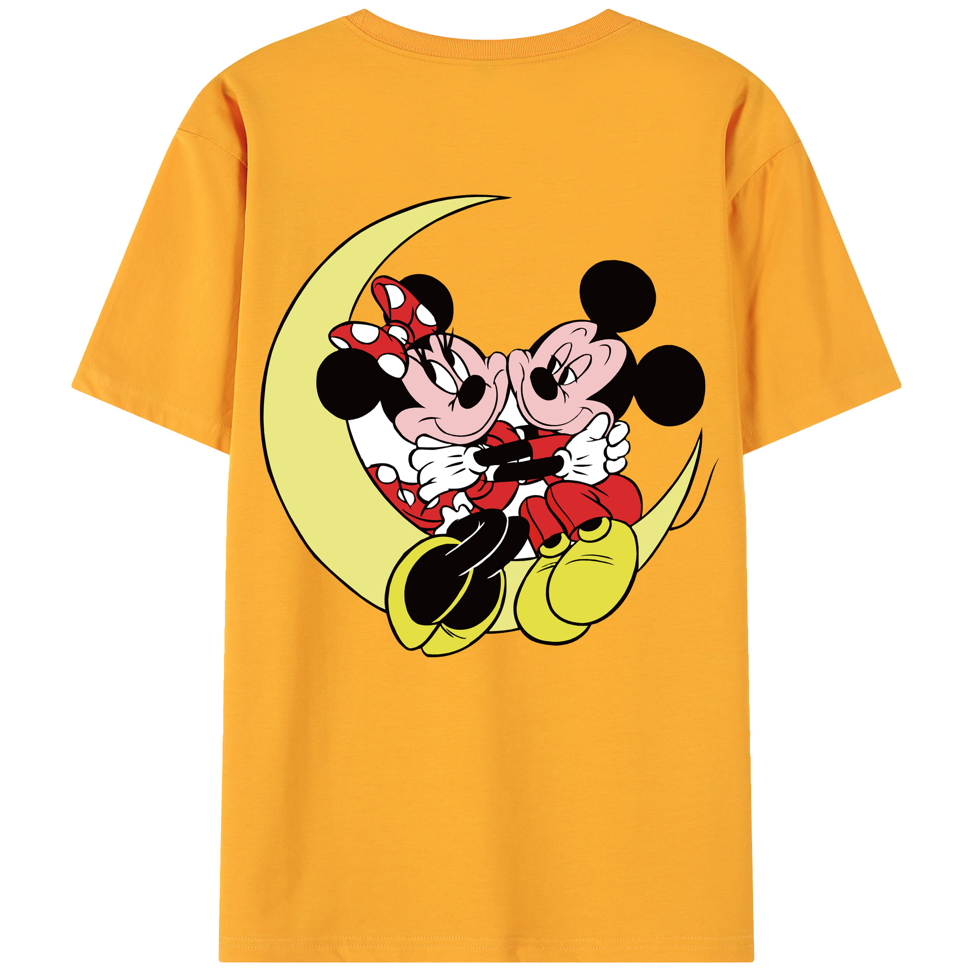 ミッキーマウス Mickey Mouse 綿100％ メンズ半袖Tシャツ（バックプリント） 通気性