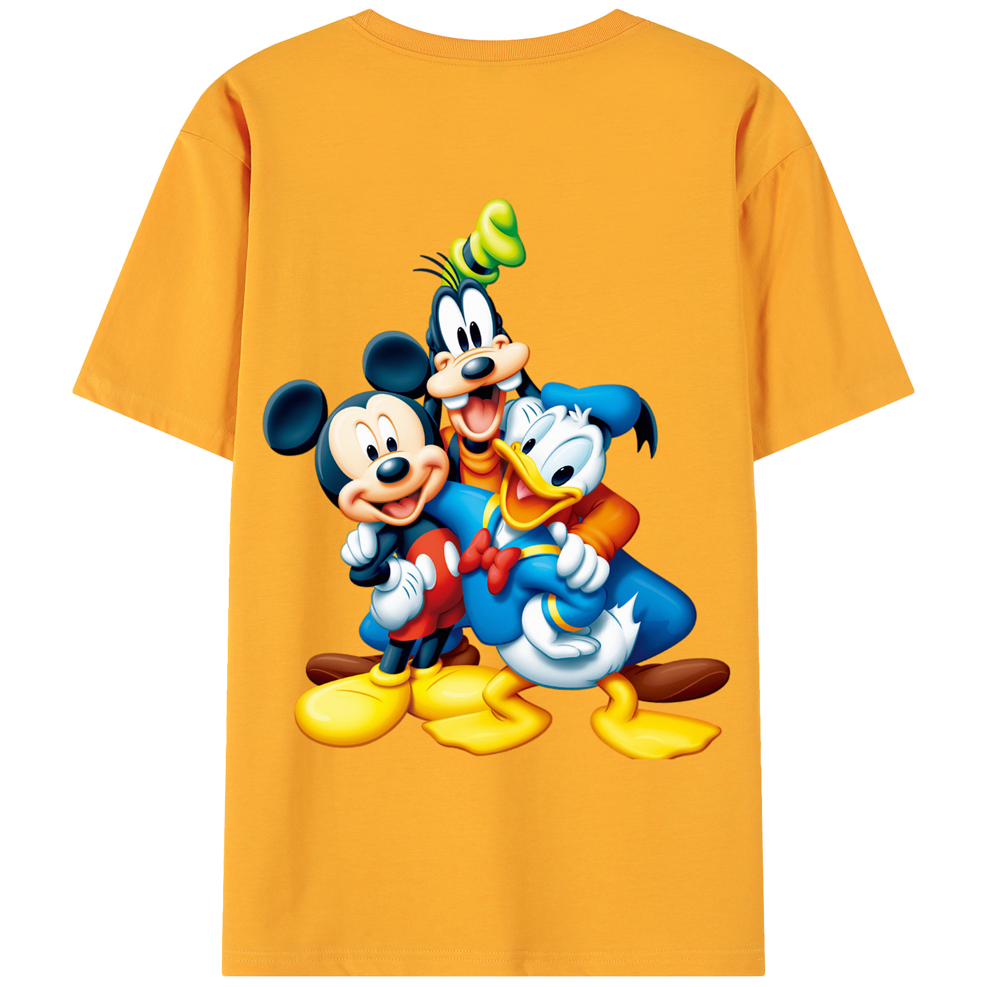 ミッキーマウス Mickey Mouse 綿100％ メンズ半袖Tシャツ（バックプリント） 通気性