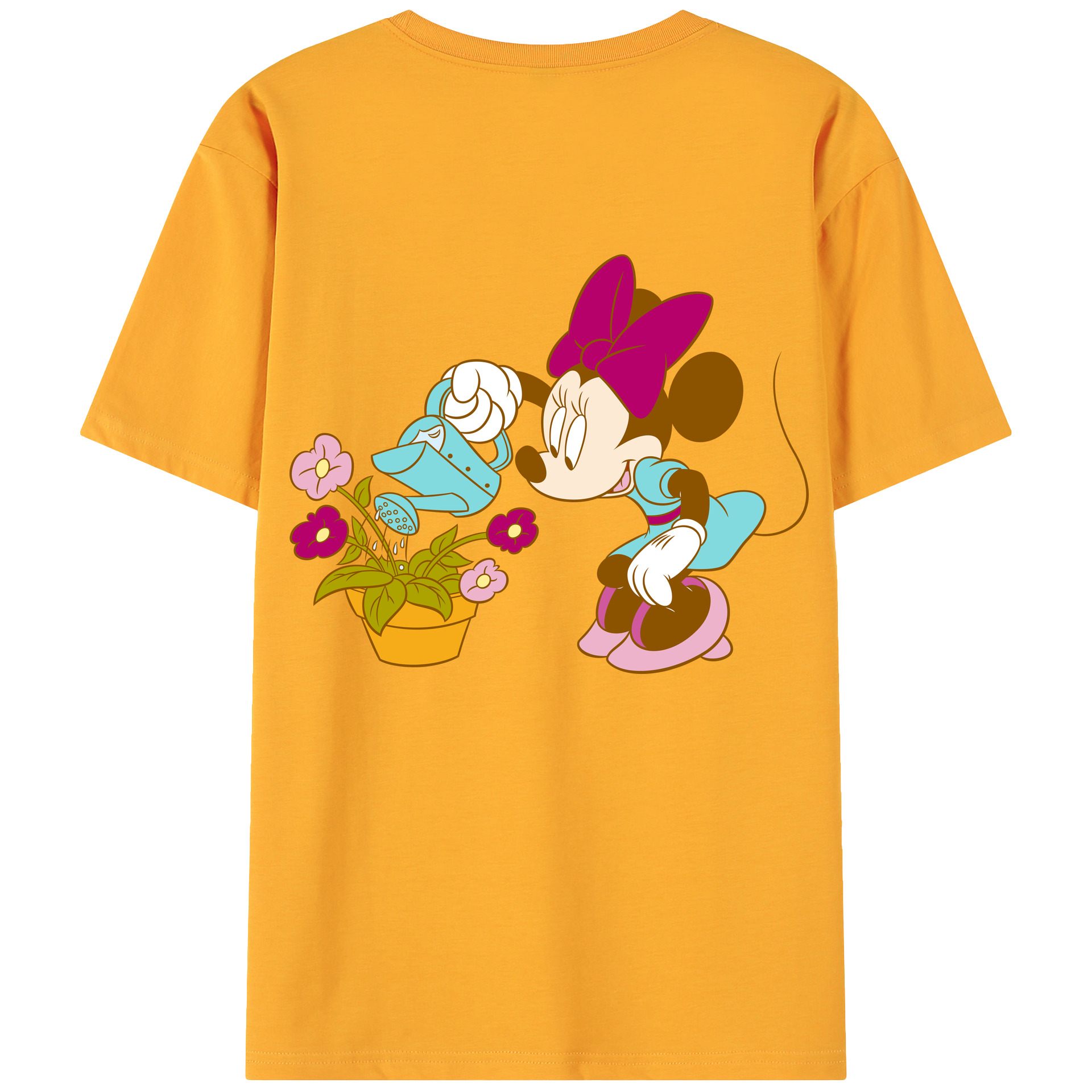 ミッキーマウス Mickey Mouse 綿100％ メンズ半袖Tシャツ（バックプリント） 通気性