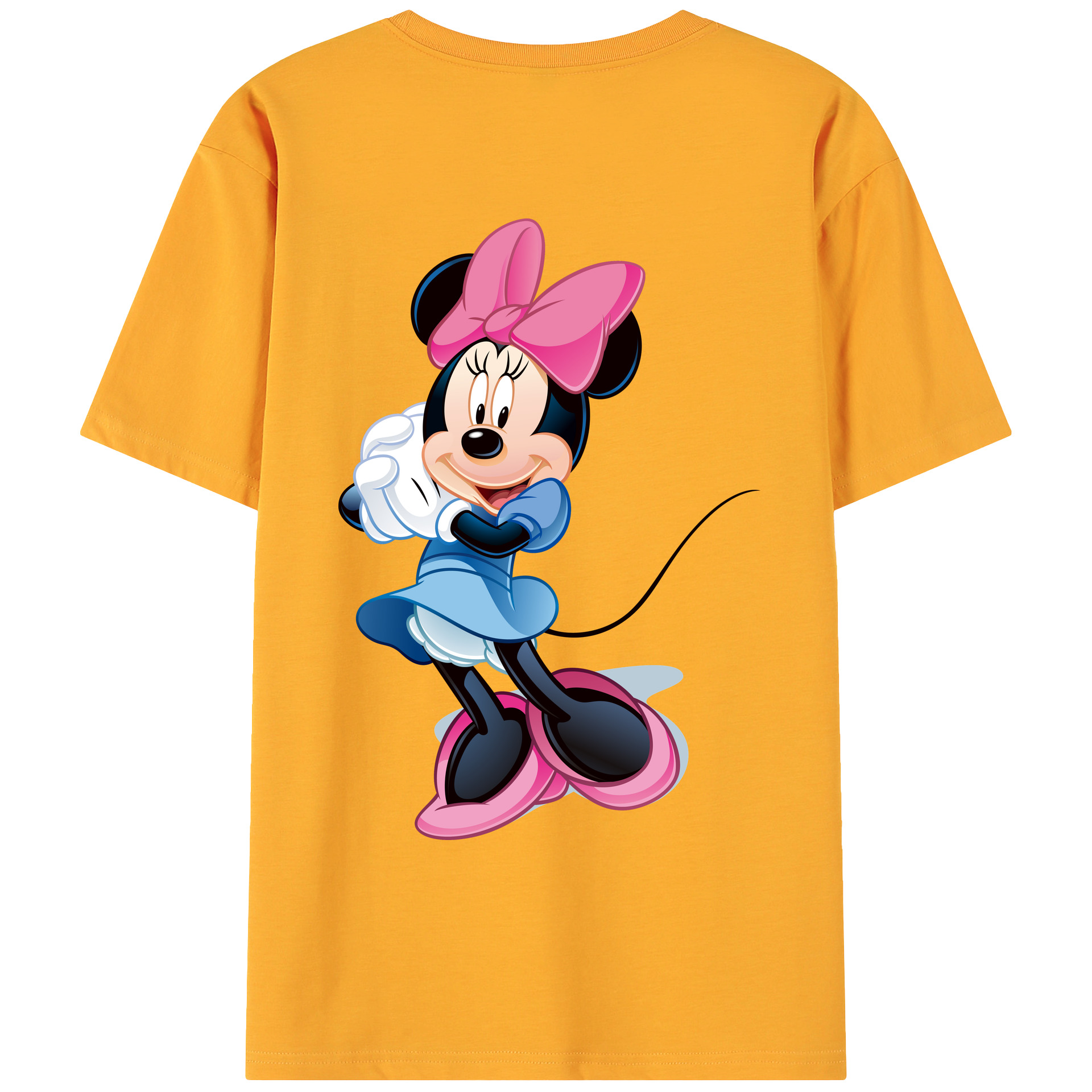 ミッキーマウス Mickey Mouse 綿100％ メンズ半袖Tシャツ（バックプリント） 通気性
