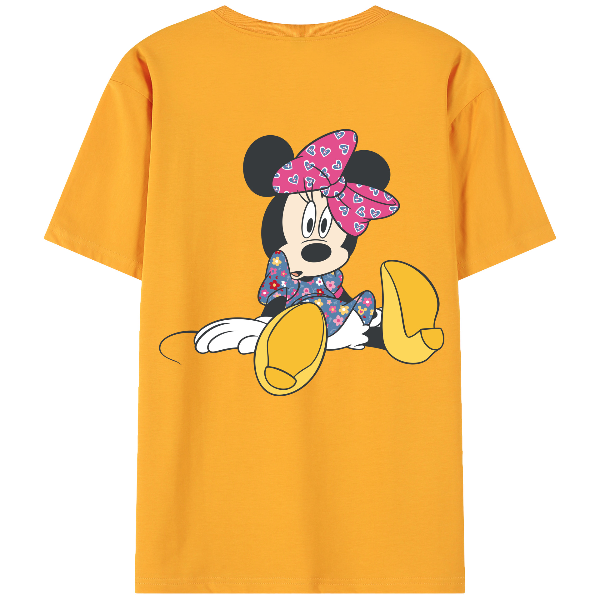 ミッキーマウス Mickey Mouse 綿100％ メンズ半袖Tシャツ（バックプリント） 通気性