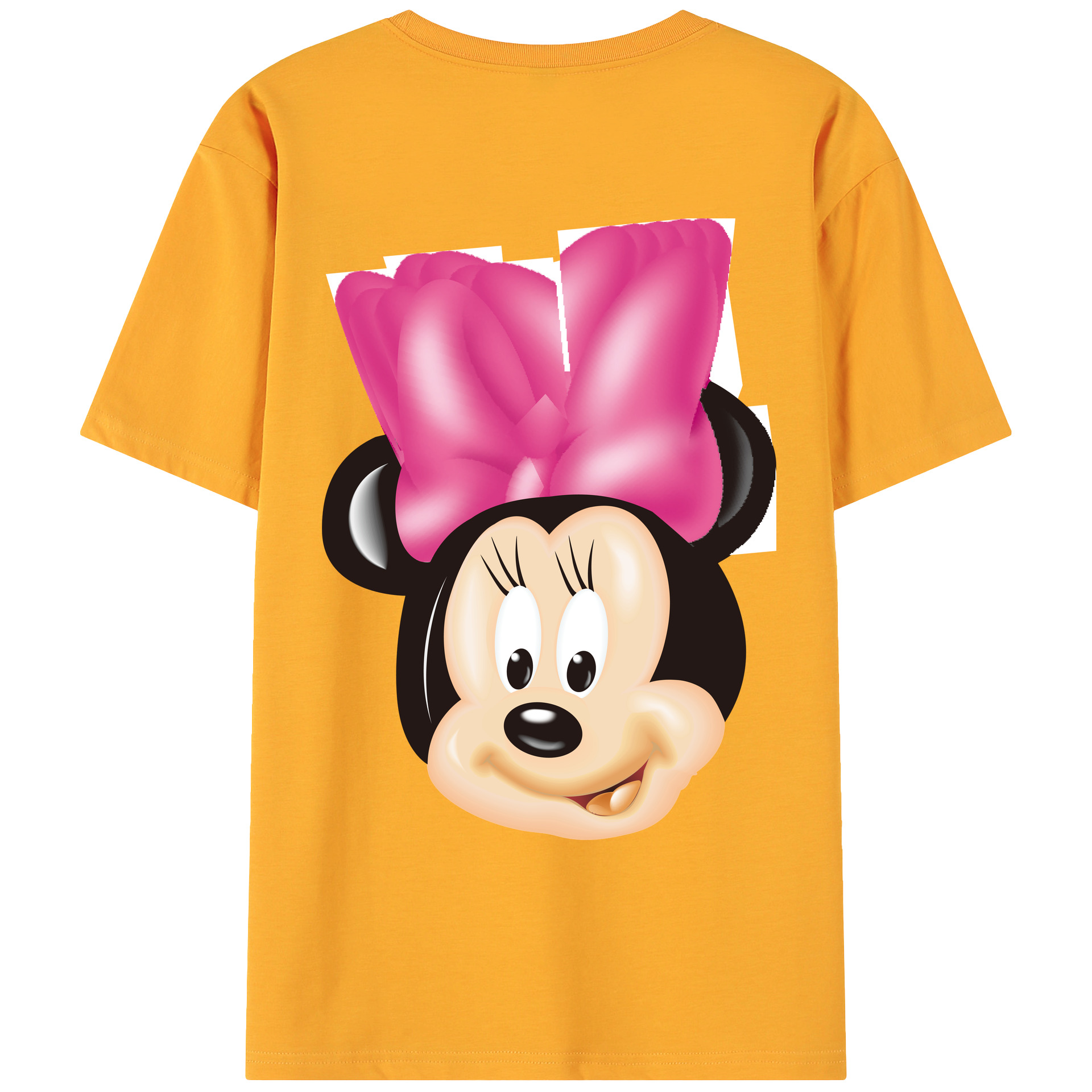 ミッキーマウス Mickey Mouse 綿100％ メンズ半袖Tシャツ（バックプリント） 通気性