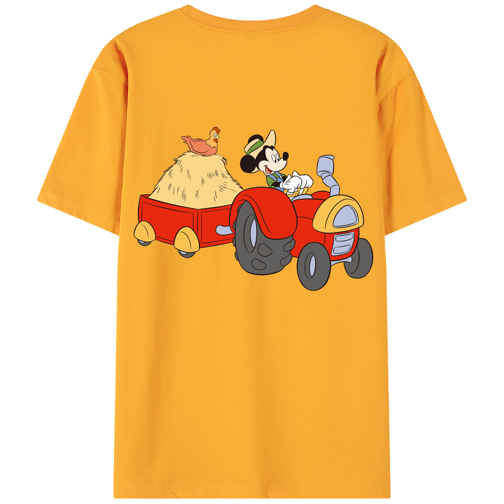 ミッキーマウス Mickey Mouse 綿100％ メンズ半袖Tシャツ（バックプリント） 通気性