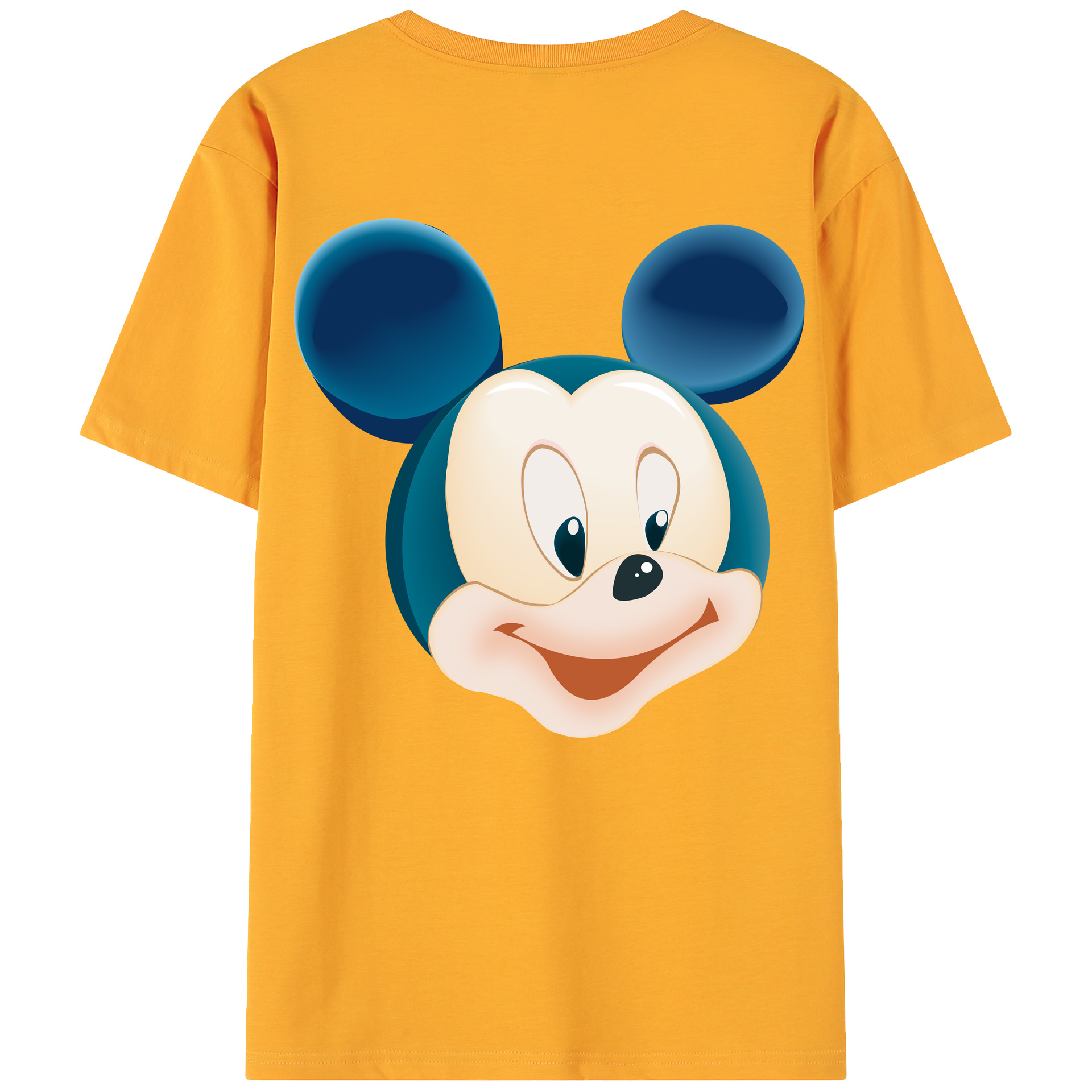 ミッキーマウス Mickey Mouse 綿100％ メンズ半袖Tシャツ（バックプリント） 通気性
