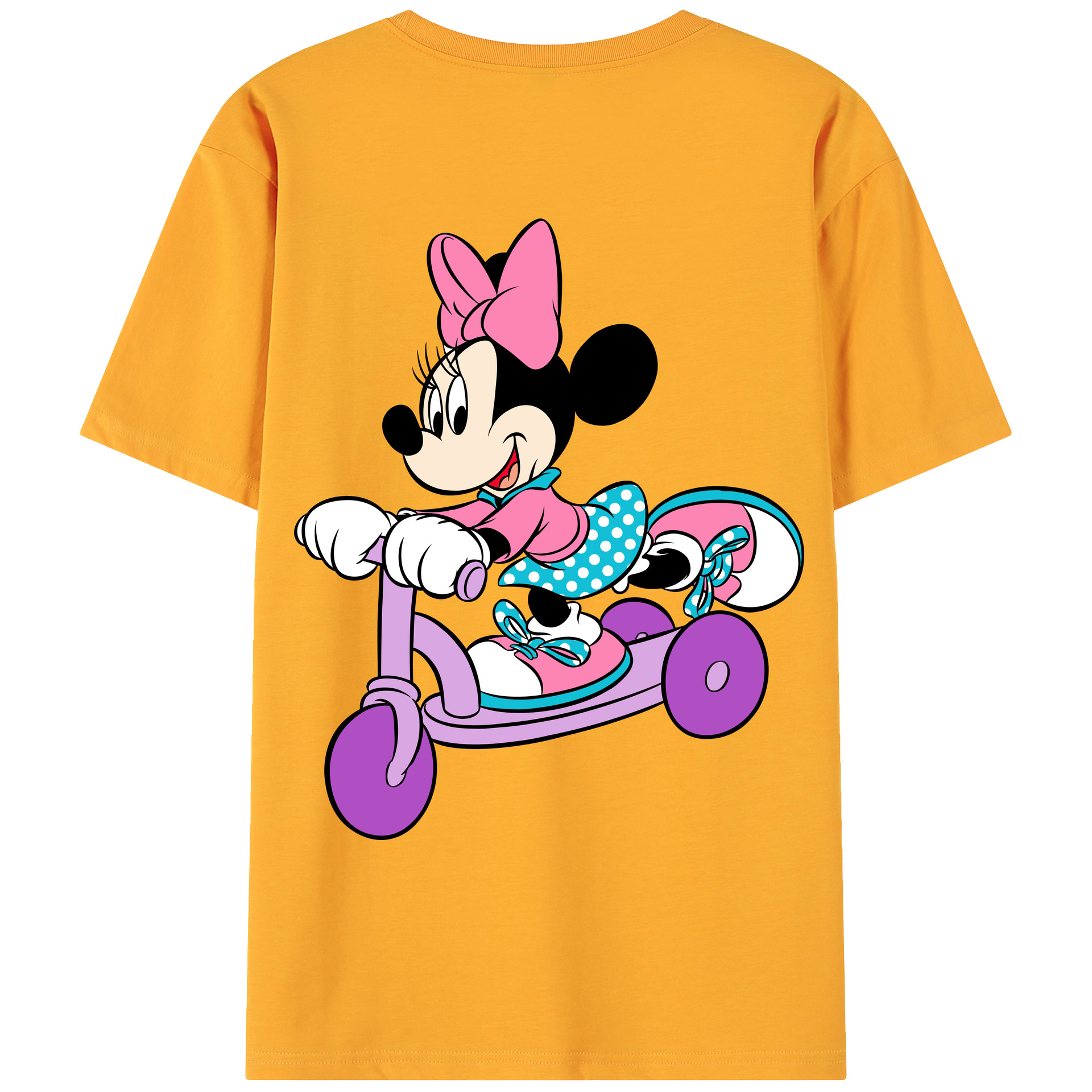 ミッキーマウス Mickey Mouse 綿100％ メンズ半袖Tシャツ（バックプリント） 通気性