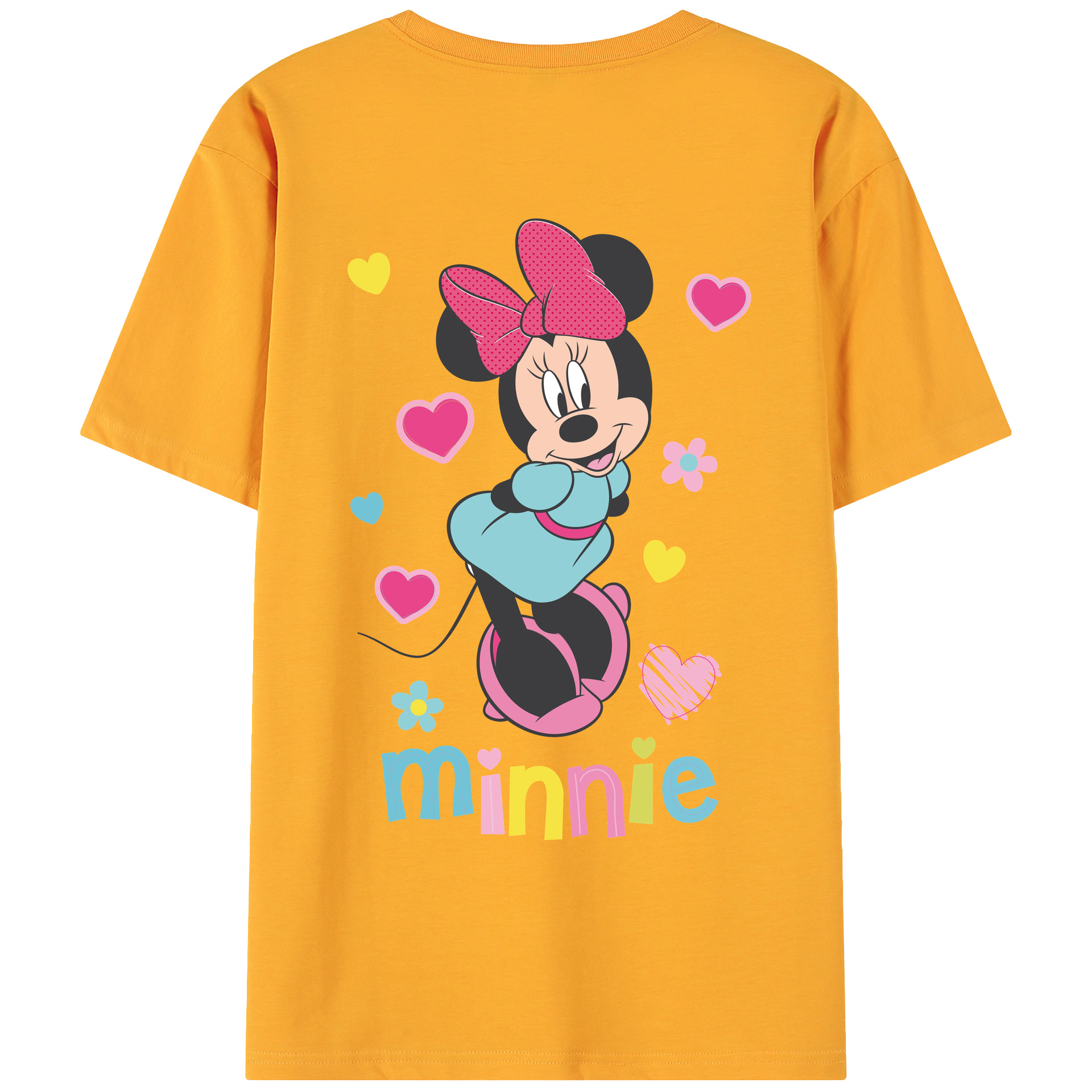 ミッキーマウス Mickey Mouse 綿100％ メンズ半袖Tシャツ（バックプリント） 通気性
