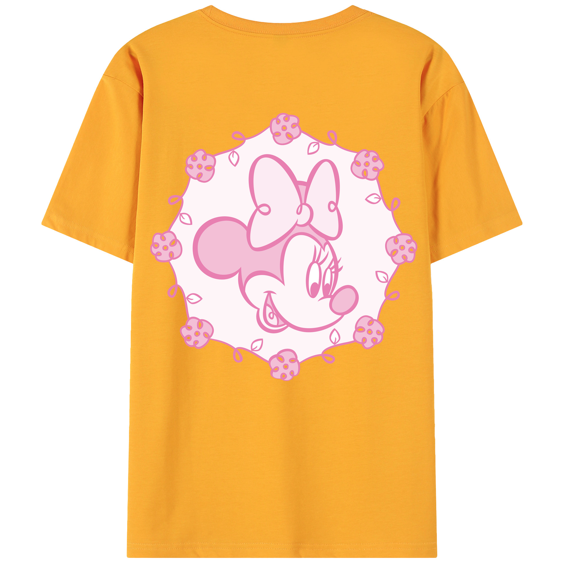 ミッキーマウス Mickey Mouse 綿100％ メンズ半袖Tシャツ（バックプリント） 通気性