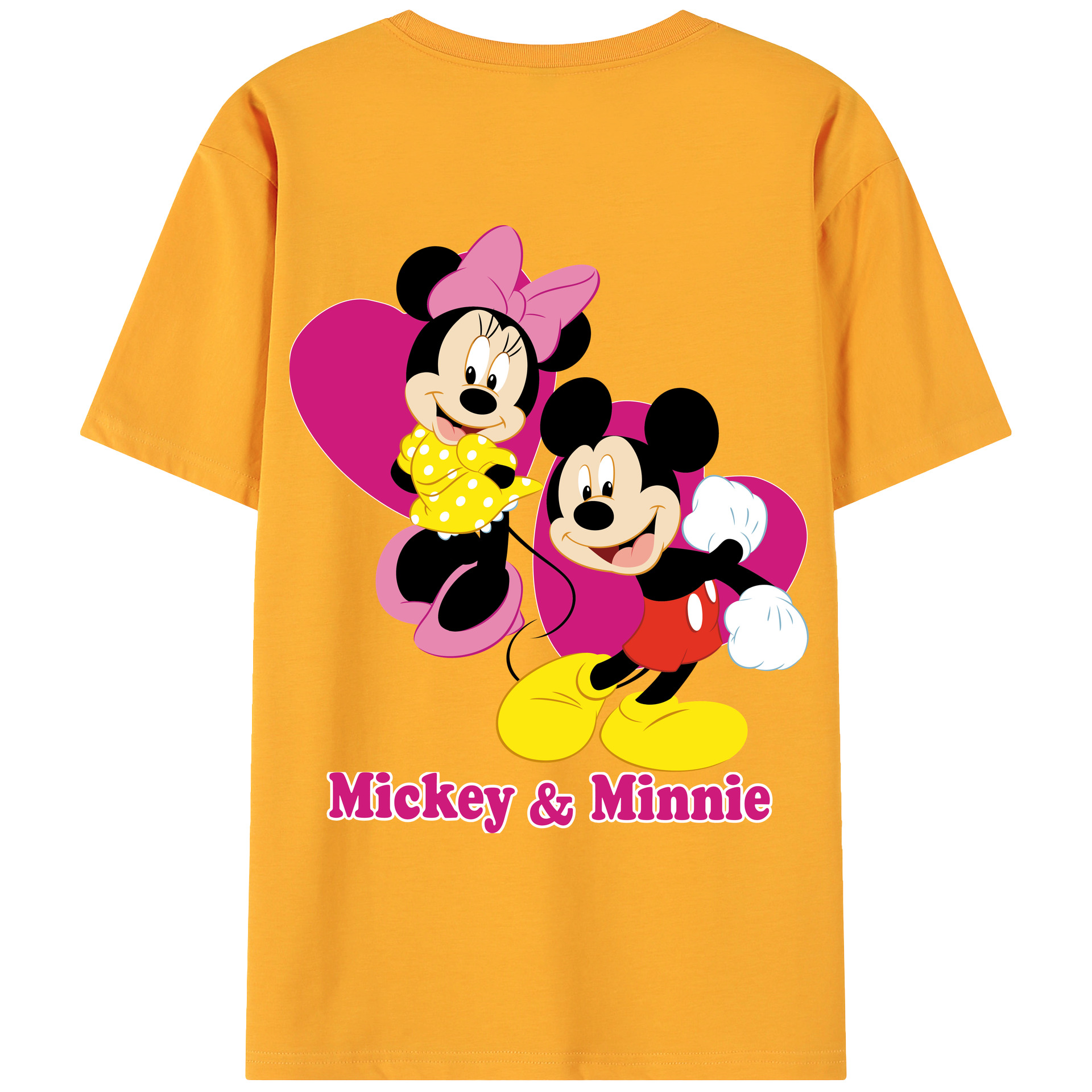 ミッキーマウス Mickey Mouse 綿100％ メンズ半袖Tシャツ（バックプリント） 通気性