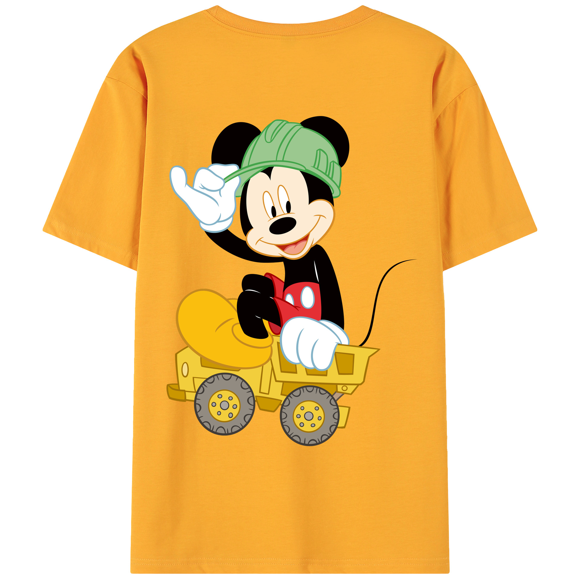 ミッキーマウス Mickey Mouse 綿100％ メンズ半袖Tシャツ（バックプリント） 通気性