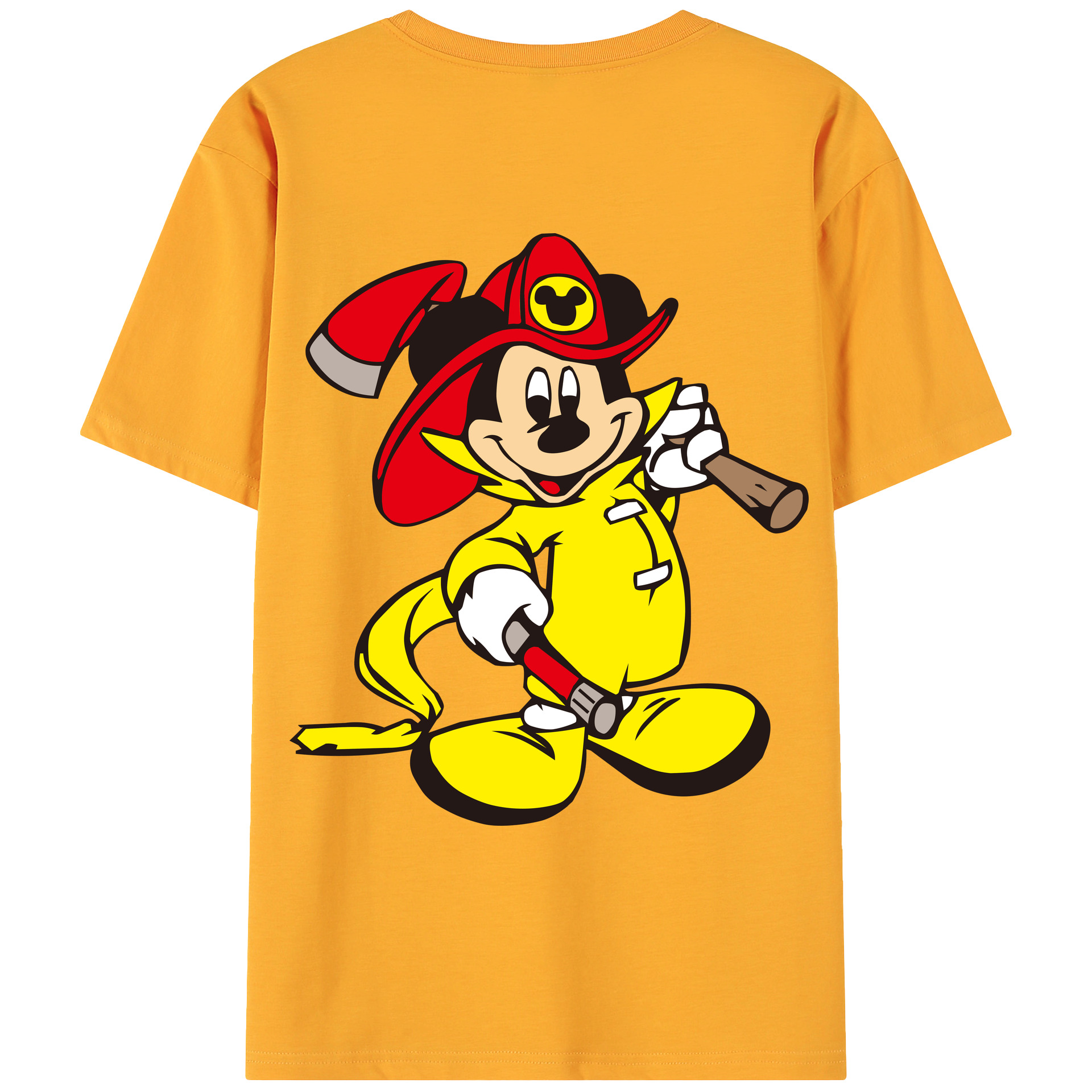 ミッキーマウス Mickey Mouse 綿100％ メンズ半袖Tシャツ（バックプリント） 通気性