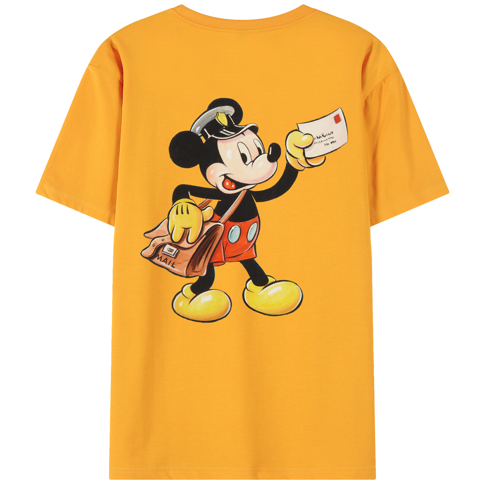 ミッキーマウス Mickey Mouse 綿100％ メンズ半袖Tシャツ（バックプリント） 通気性