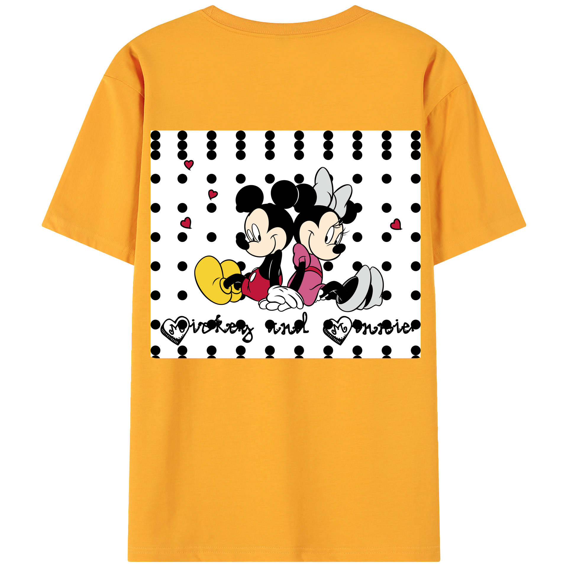 ミッキーマウス Mickey Mouse 綿100％ メンズ半袖Tシャツ（バックプリント） 通気性