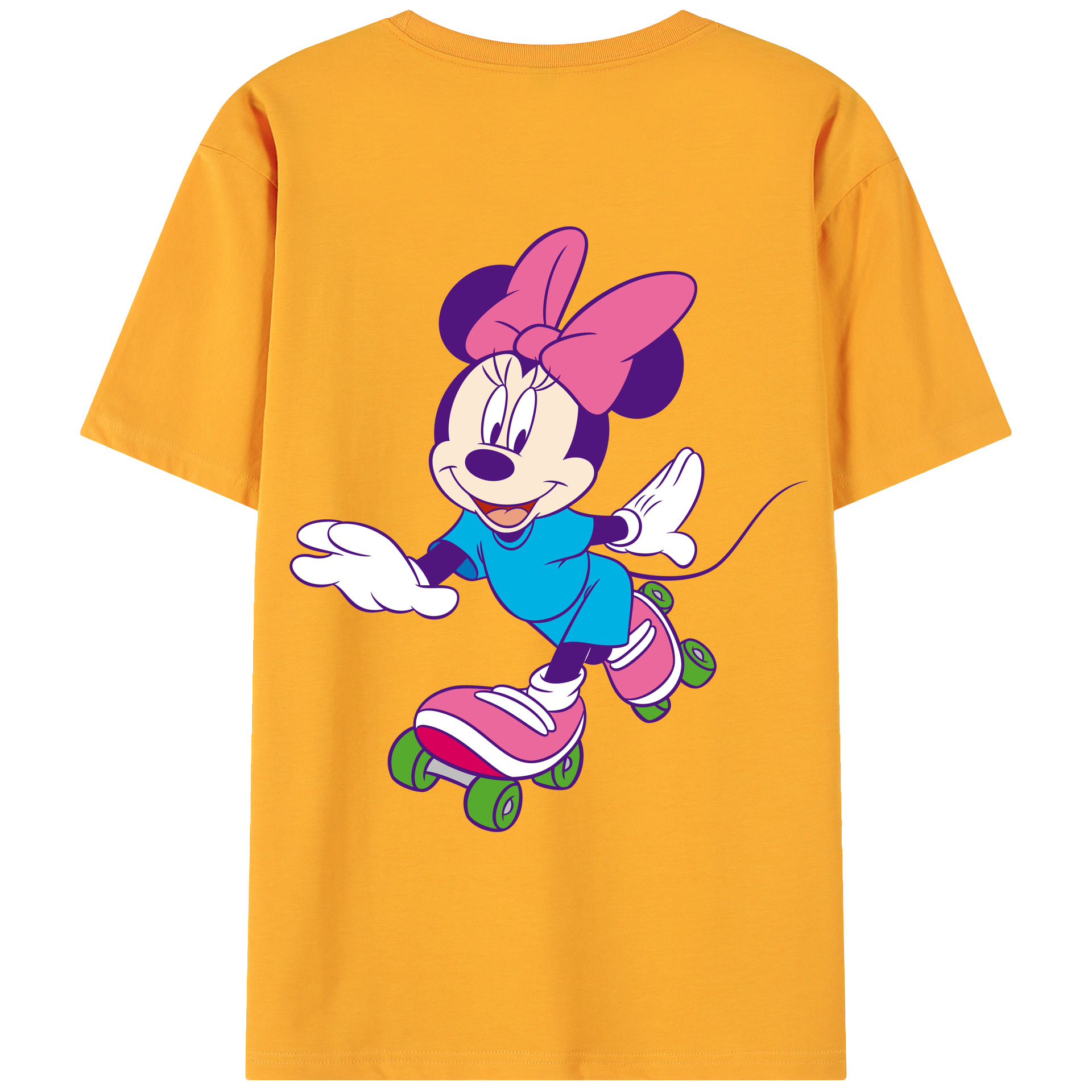 ミッキーマウス Mickey Mouse 綿100％ メンズ半袖Tシャツ（バックプリント） 通気性