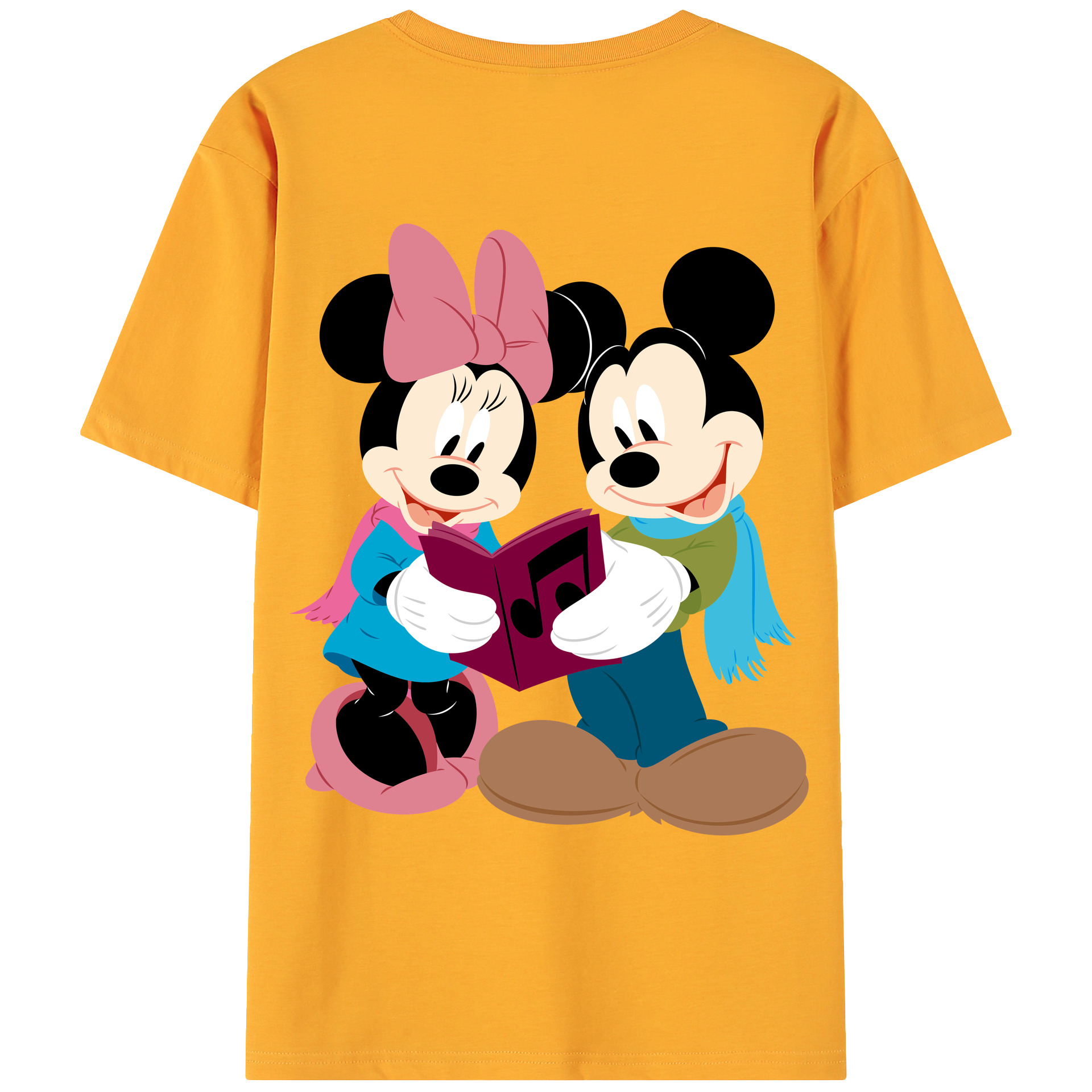 ミッキーマウス Mickey Mouse 綿100％ メンズ半袖Tシャツ（バックプリント） 通気性