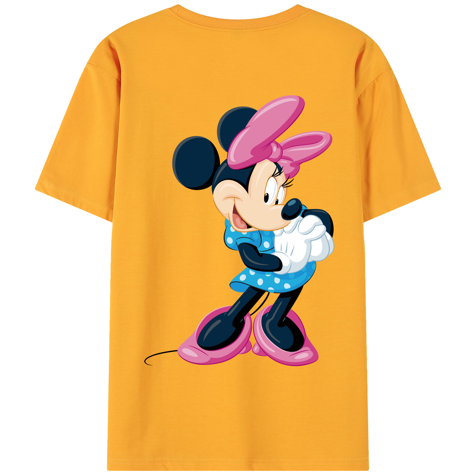ミッキーマウス Mickey Mouse 綿100％ メンズ半袖Tシャツ（バックプリント） 通気性