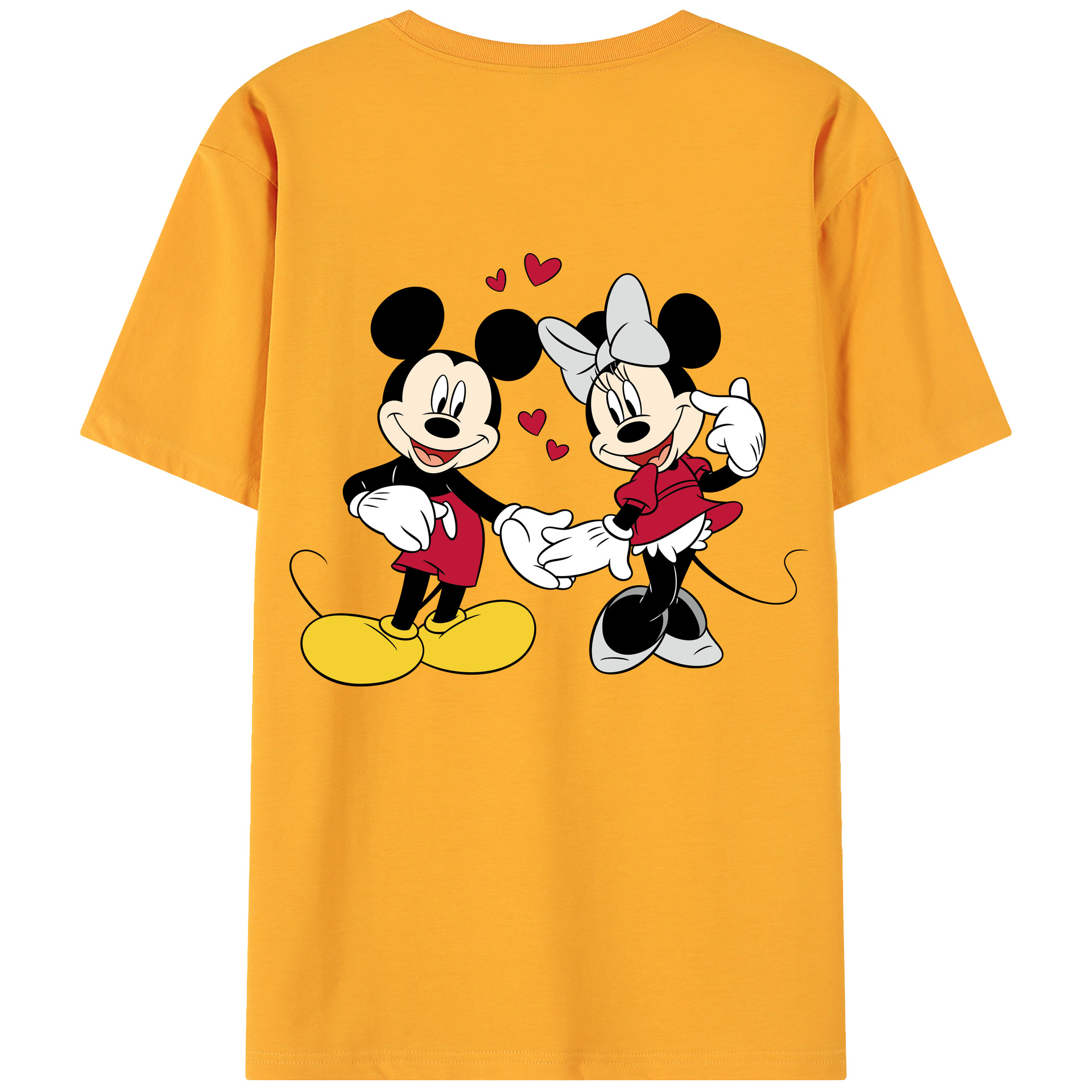 ミッキーマウス Mickey Mouse 綿100％ メンズ半袖Tシャツ（バックプリント） 通気性
